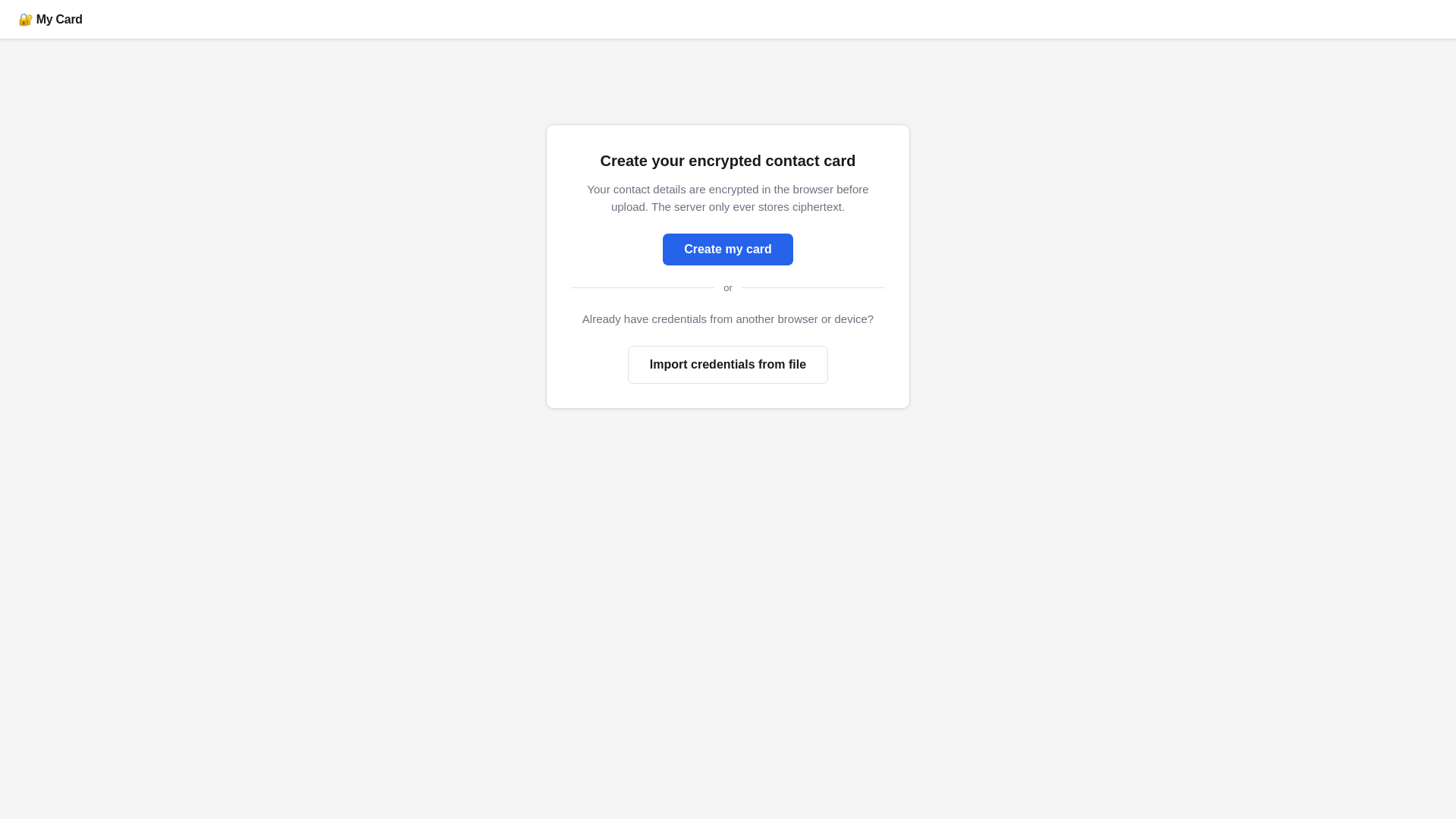 website screenshot of https://e2e-vcard-sharing.pages.dev/