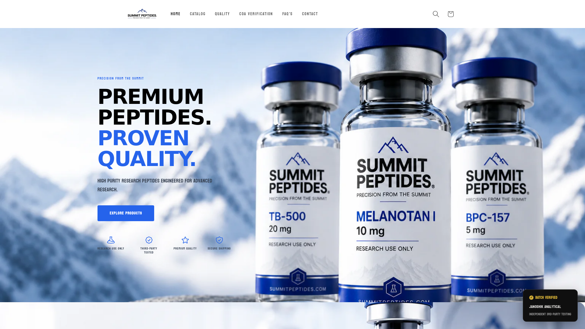 website screenshot of https://summitpeptidesau.com/