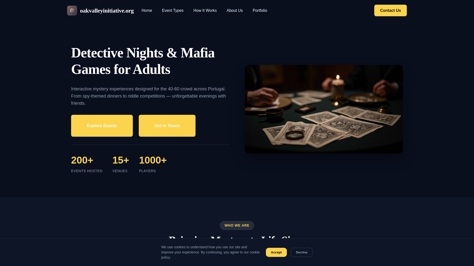 website screenshot of https://oakvalleyinitiative.org/