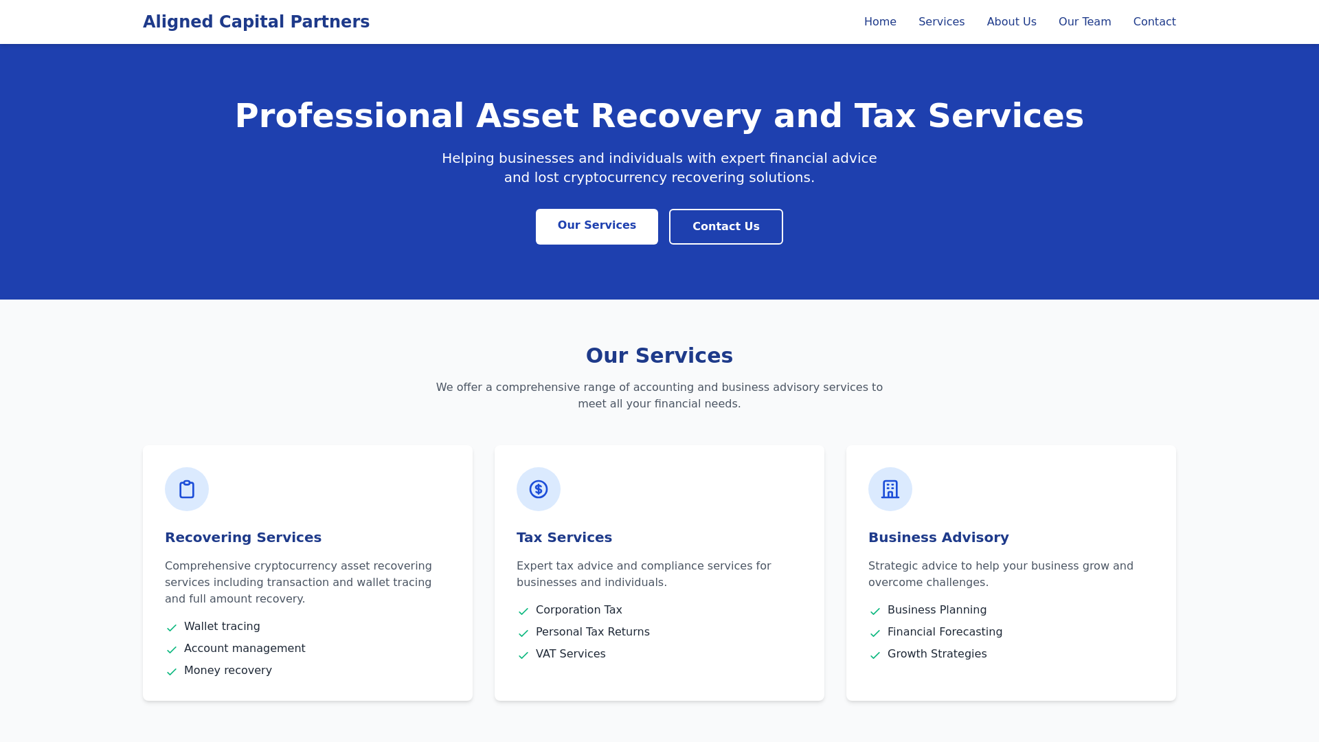 website screenshot of https://acpartners.live/