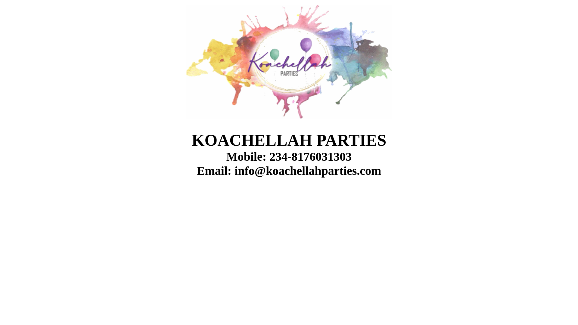 website screenshot of https://koachellahparties.ng/