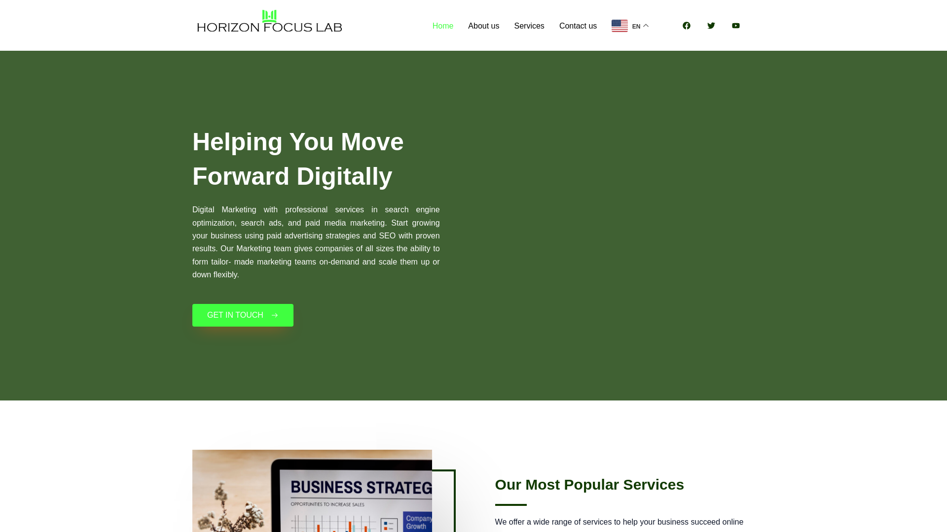 website screenshot of https://horizonfocus-lab.com/