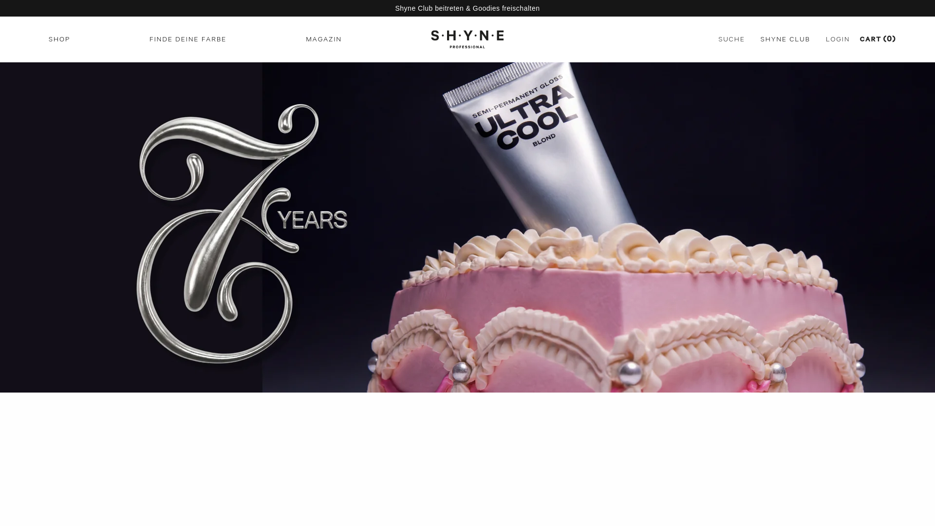 website screenshot of https://myshyne.com