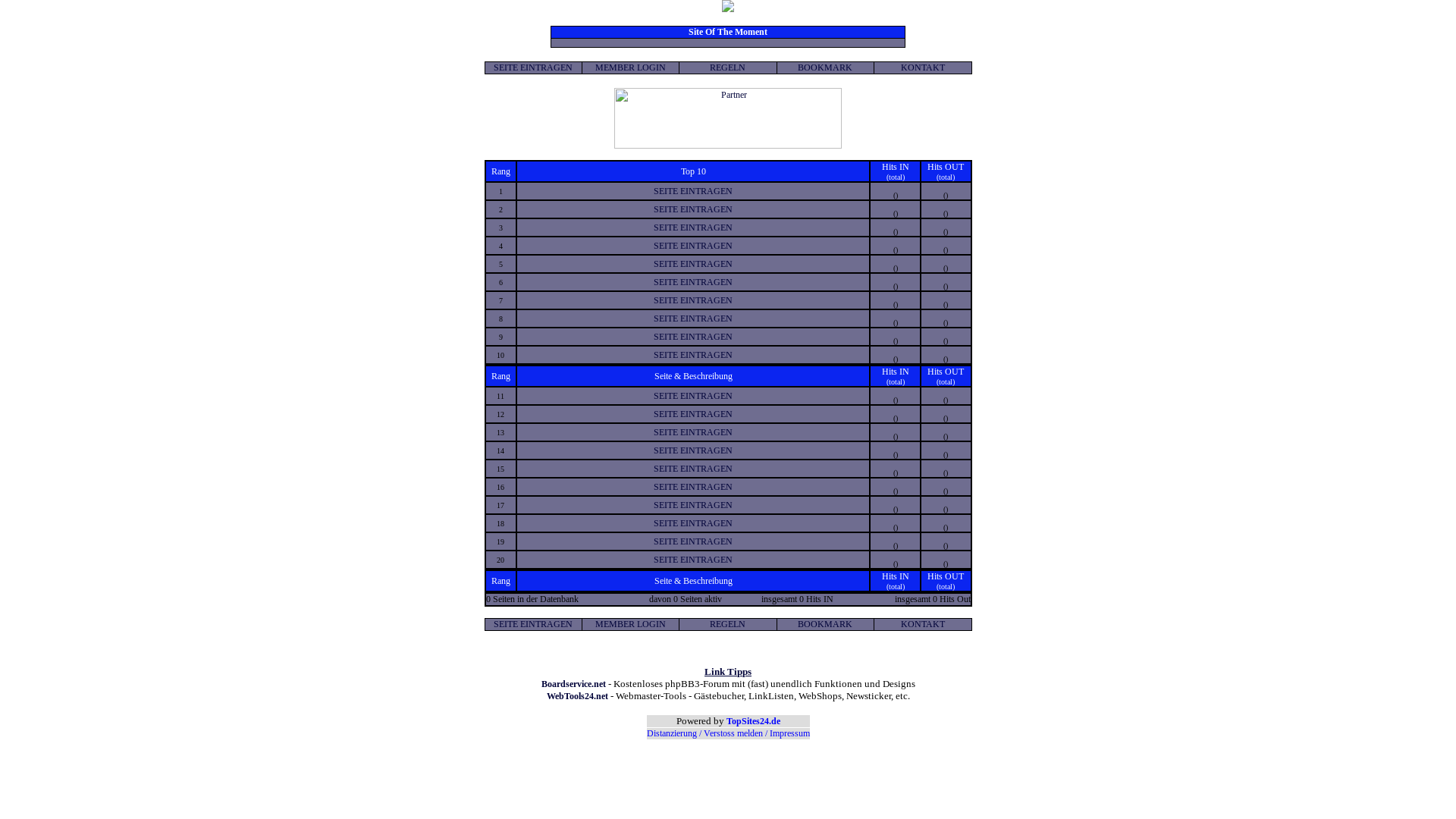 website screenshot of http://www6.topsites24.de/pro/Howie/index.html