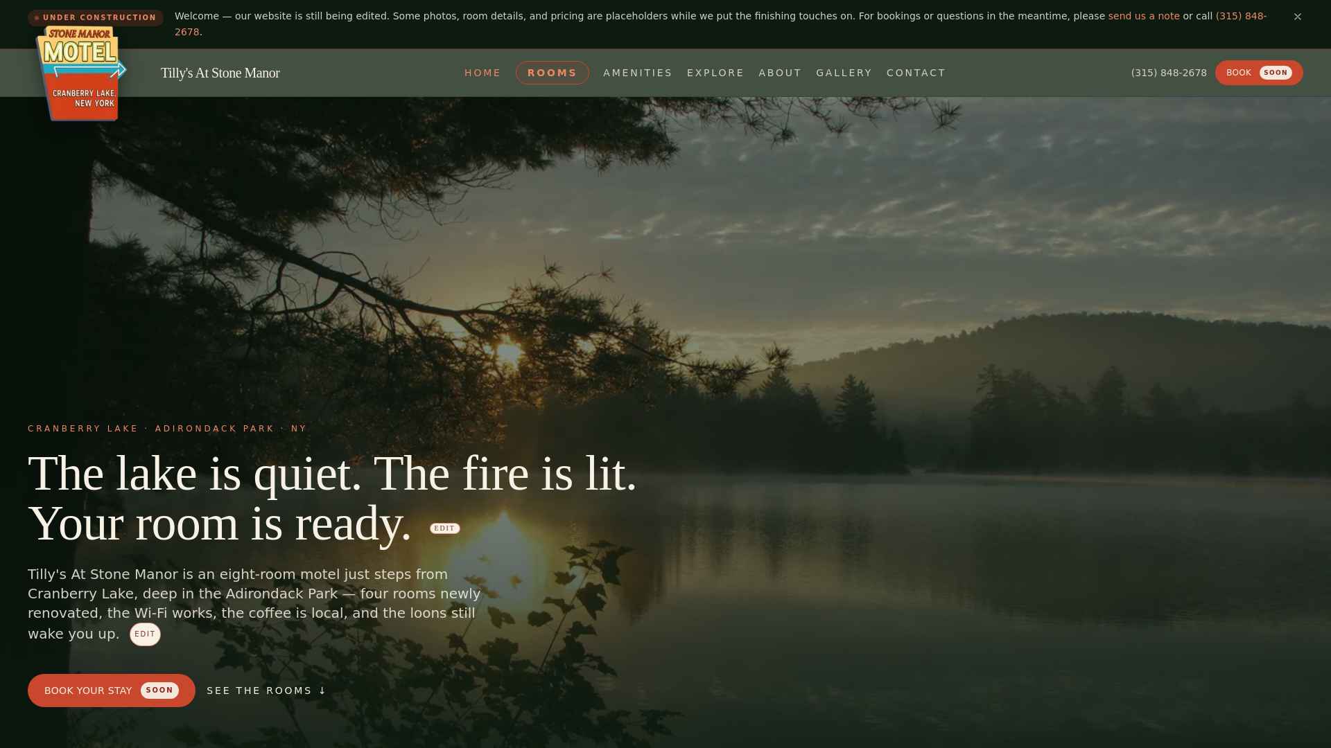 website screenshot of https://tillysstonemanor.com/