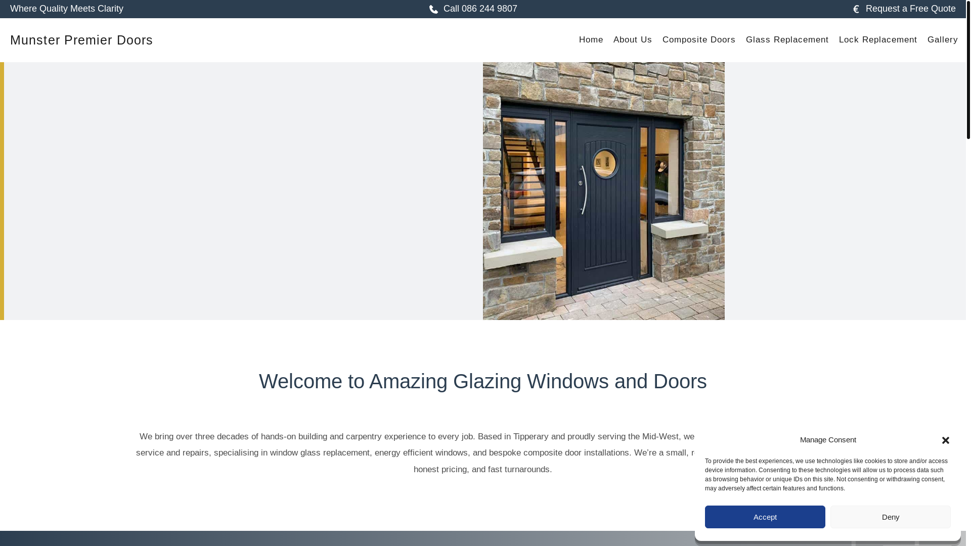 website screenshot of https://munsterpremierdoors.ie/