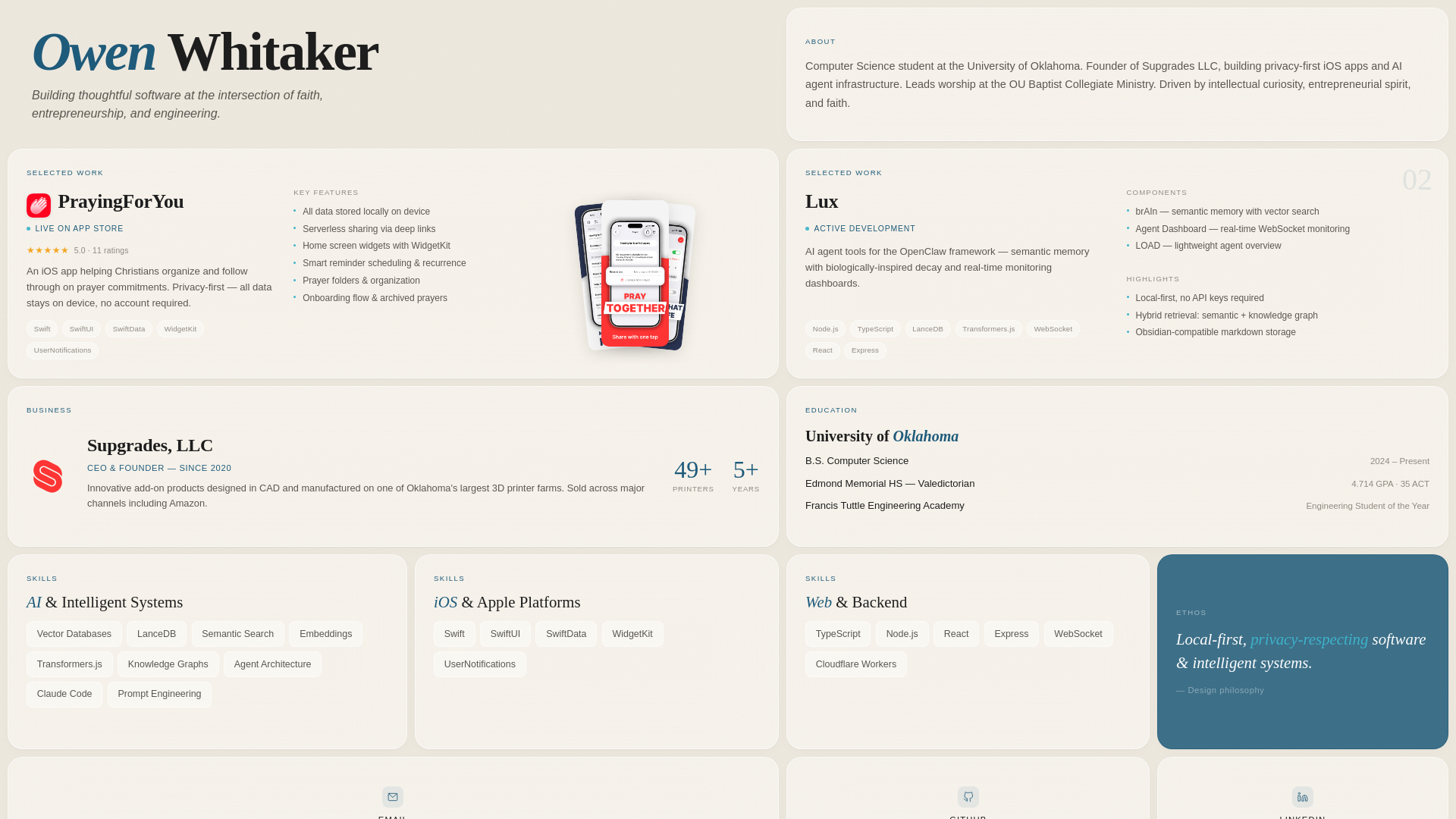 website screenshot of https://owenwhitaker.com/
