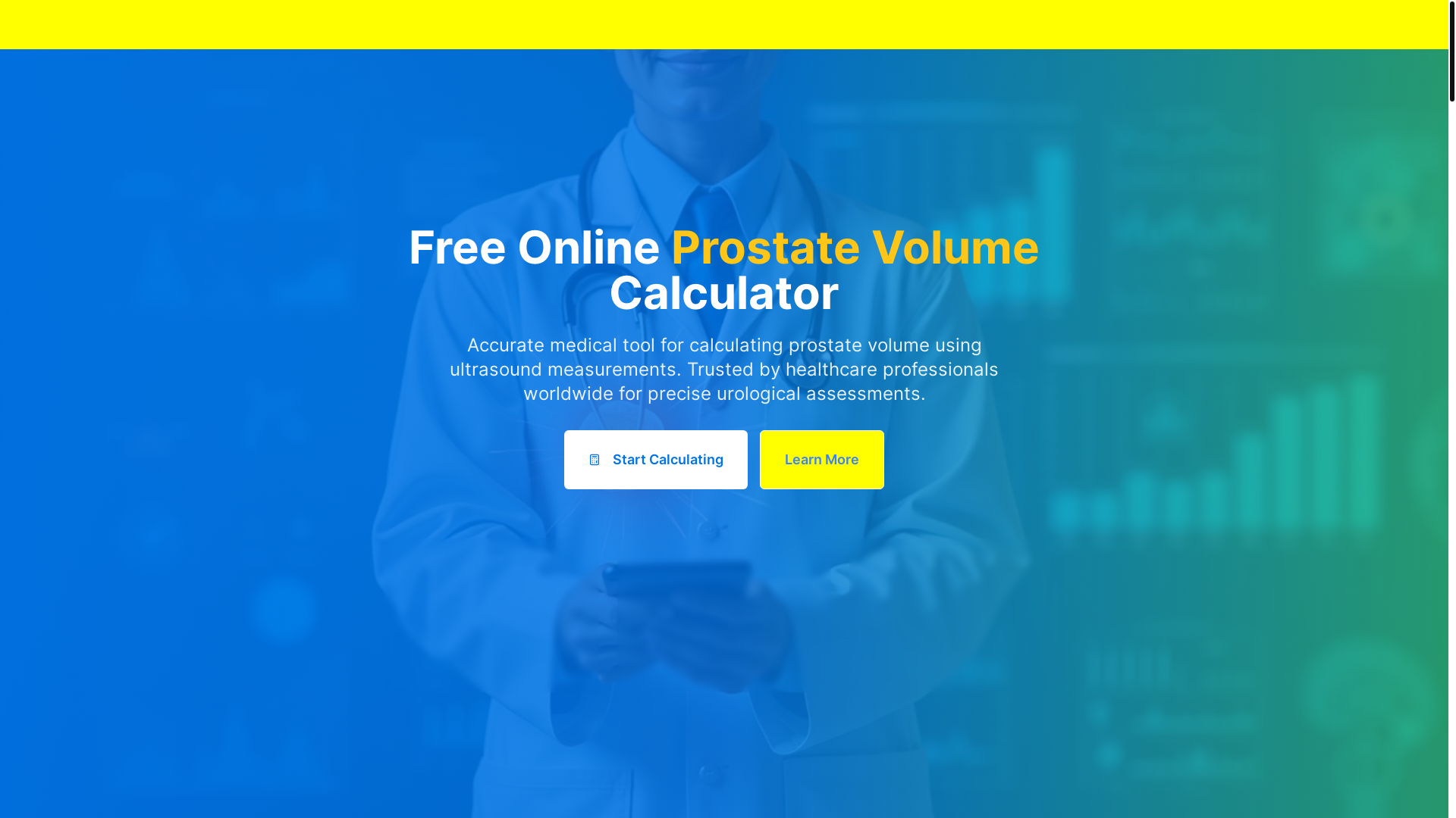 website screenshot of https://prostatevolumecalculator.org/