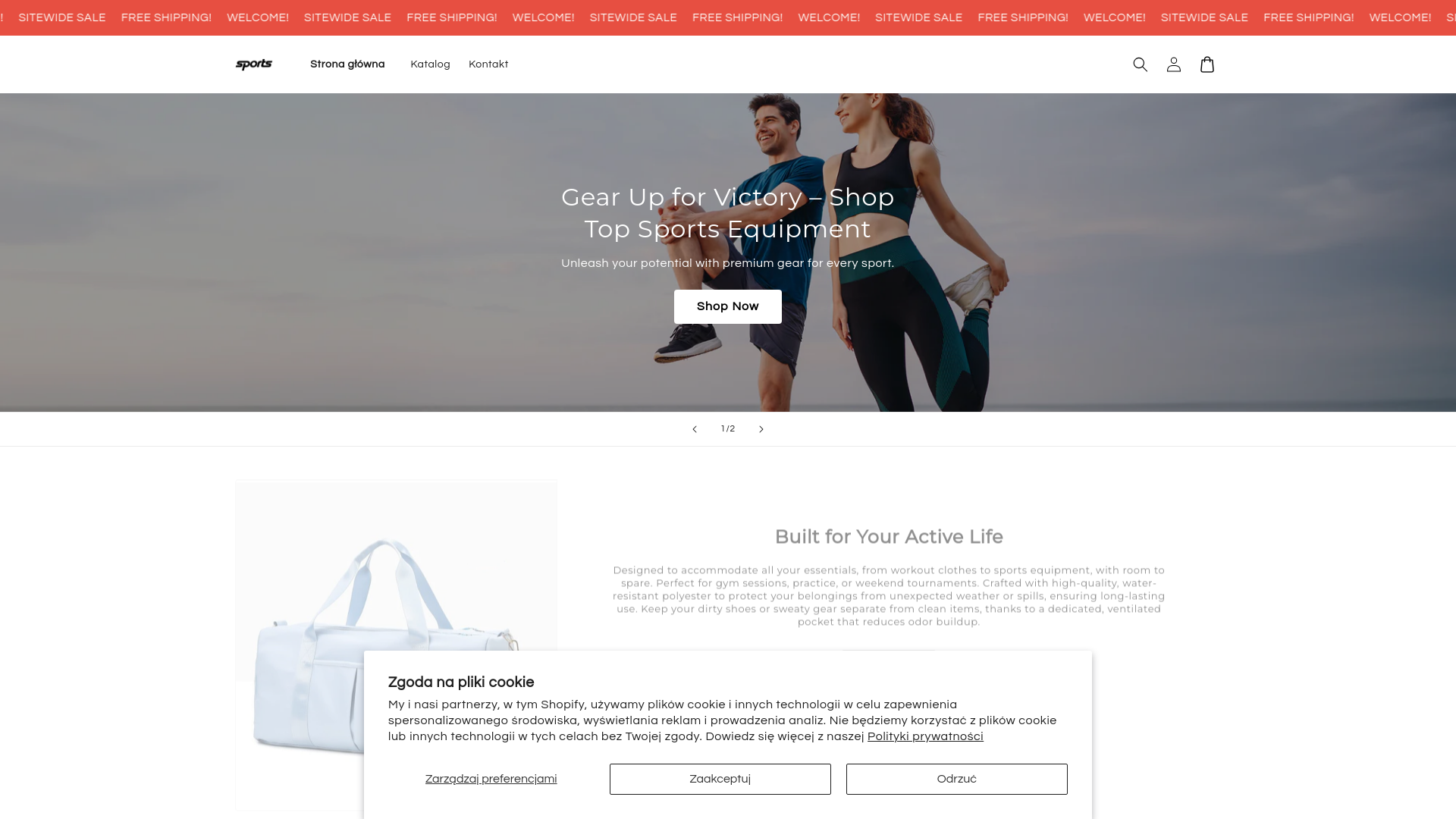 website screenshot of https://socialsportfit.store/