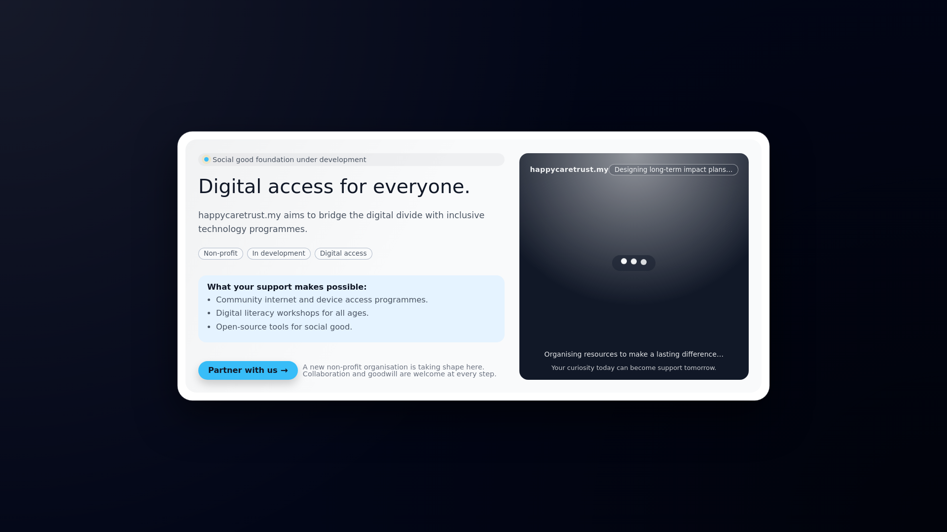 website screenshot of https://happycaretrust.my