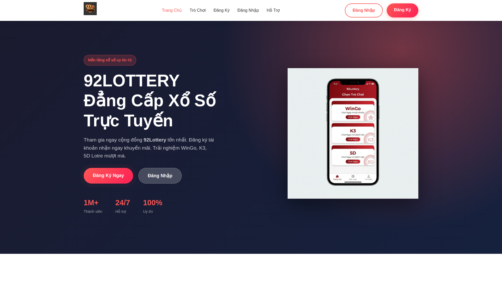 website screenshot of https://92lotteryuk.pages.dev/