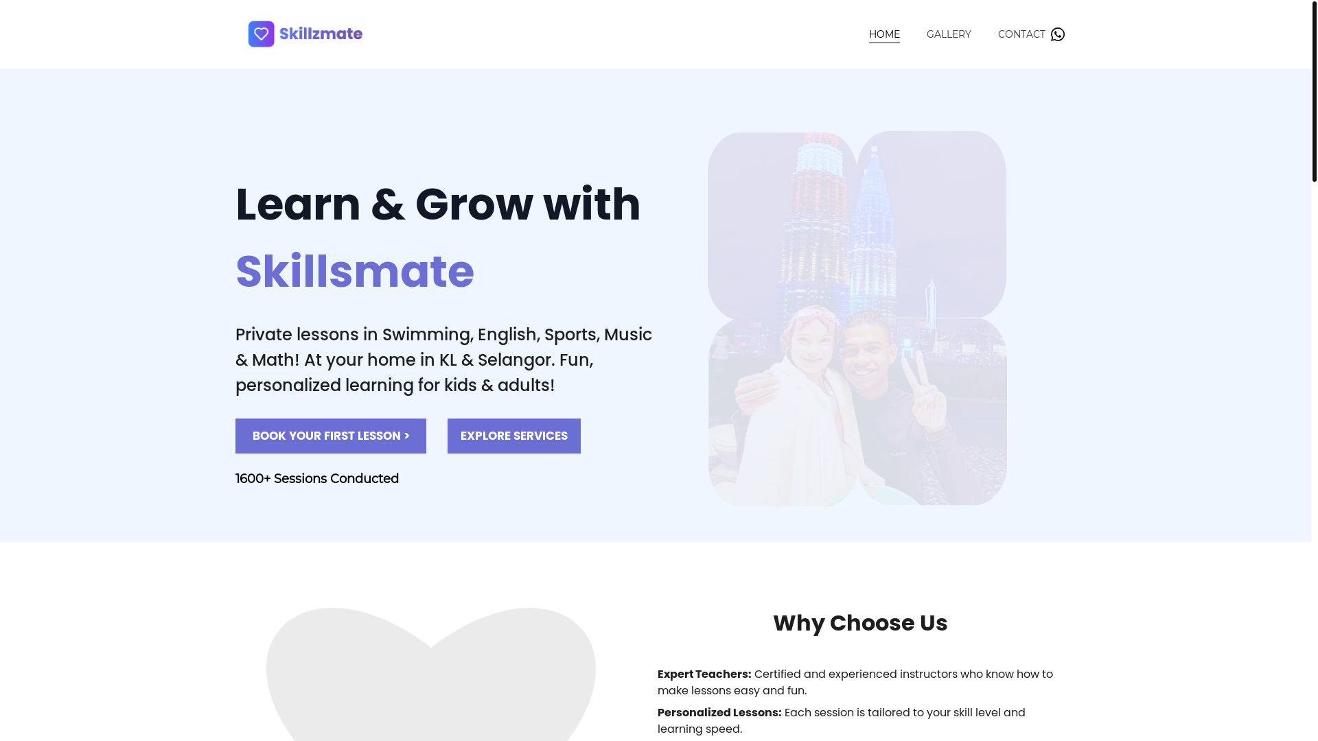 website screenshot of https://skillzmate.pro/