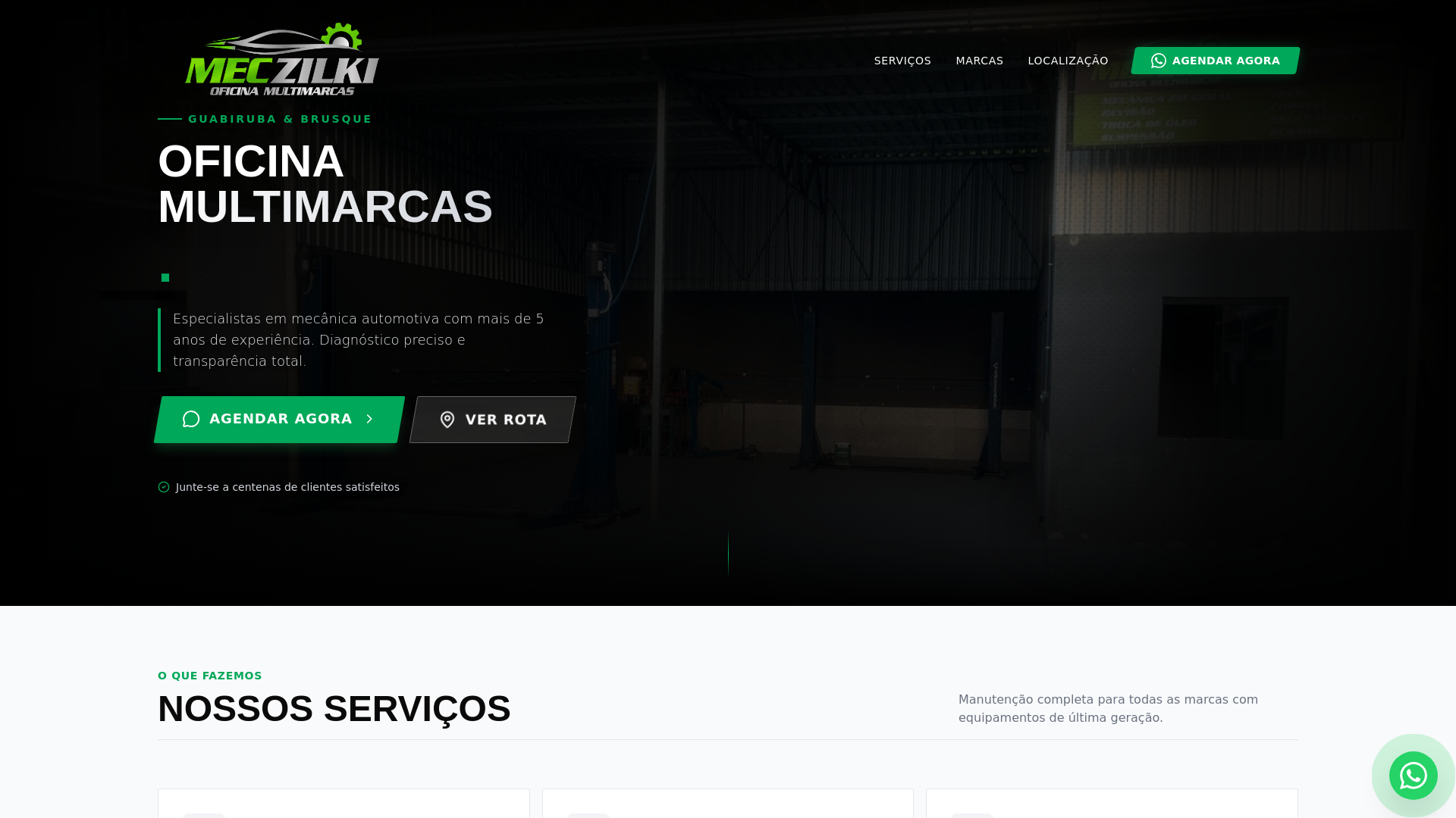 website screenshot of https://meczilkioficinamultimarcas.com.br/