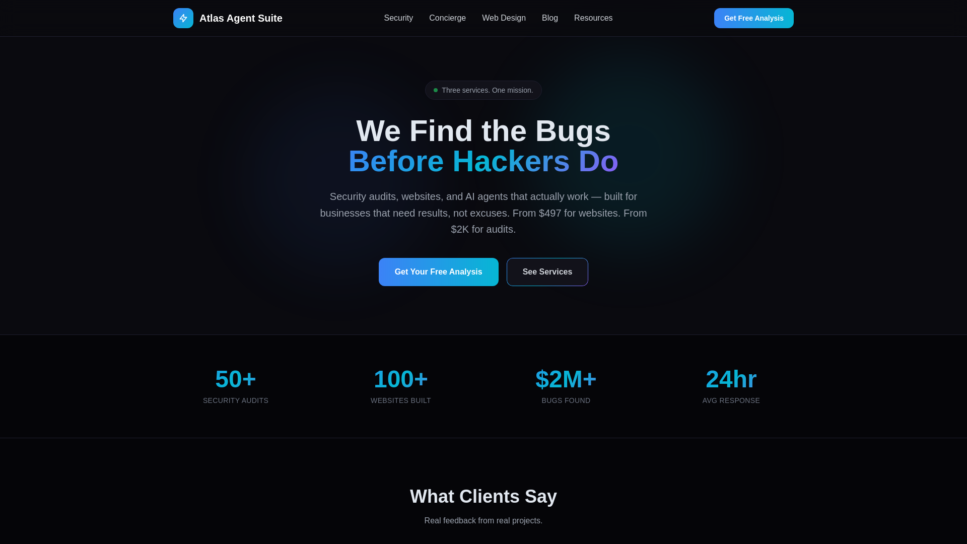 website screenshot of https://atlasagentsuite.com