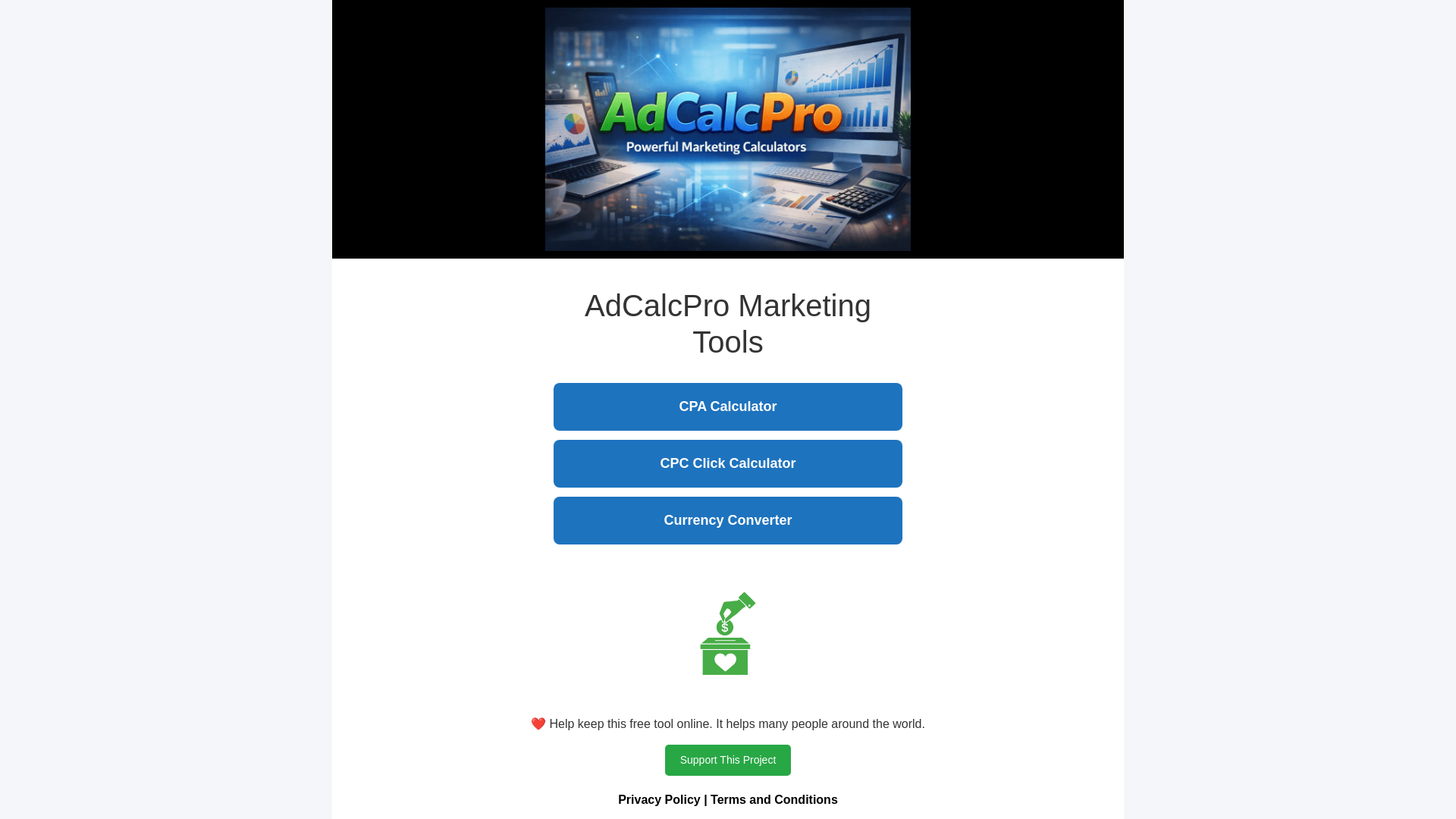 website screenshot of https://adcalcpro.com/