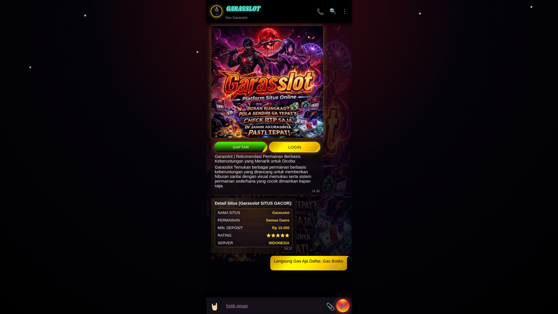 website screenshot of https://link-slot-garasslot.pages.dev/