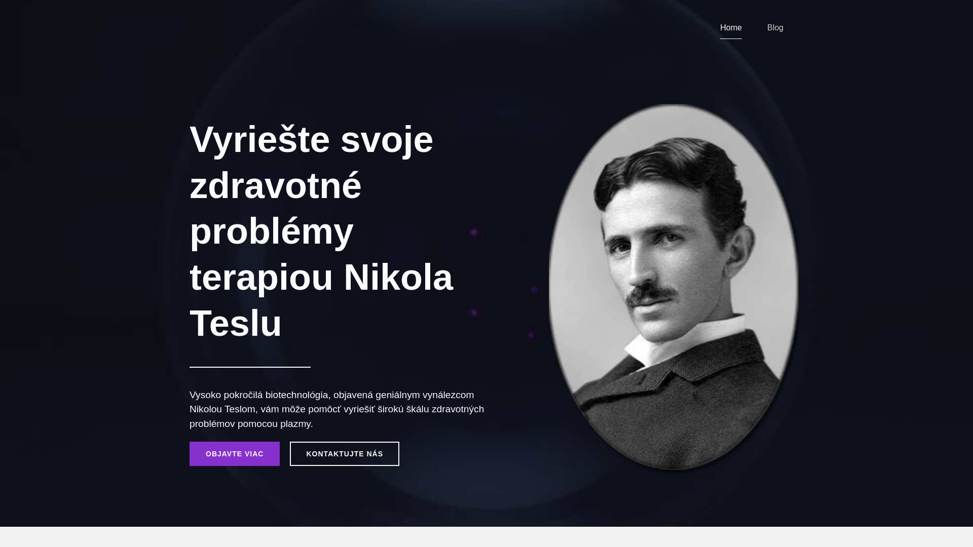 website screenshot of https://teslaterapia.sk/