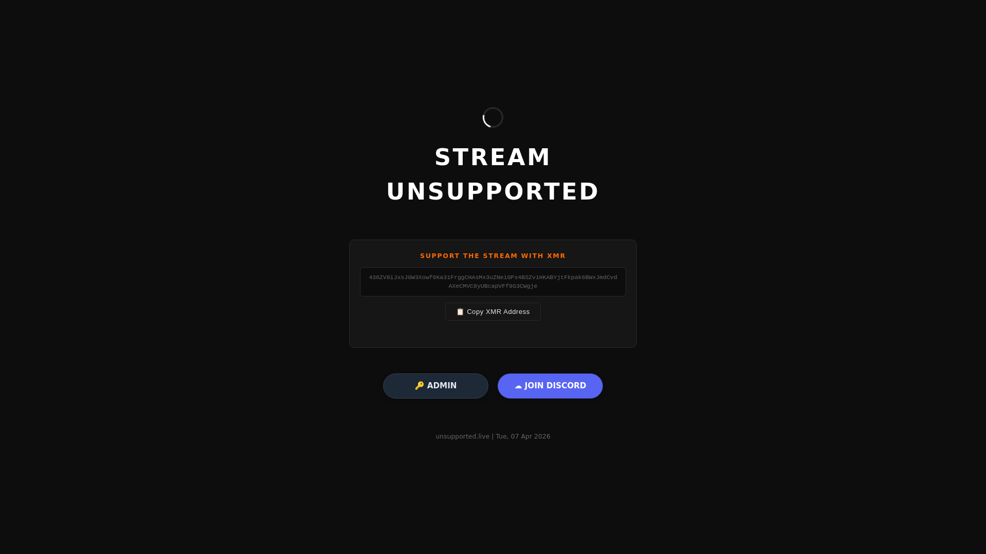 website screenshot of https://unsupported.live/