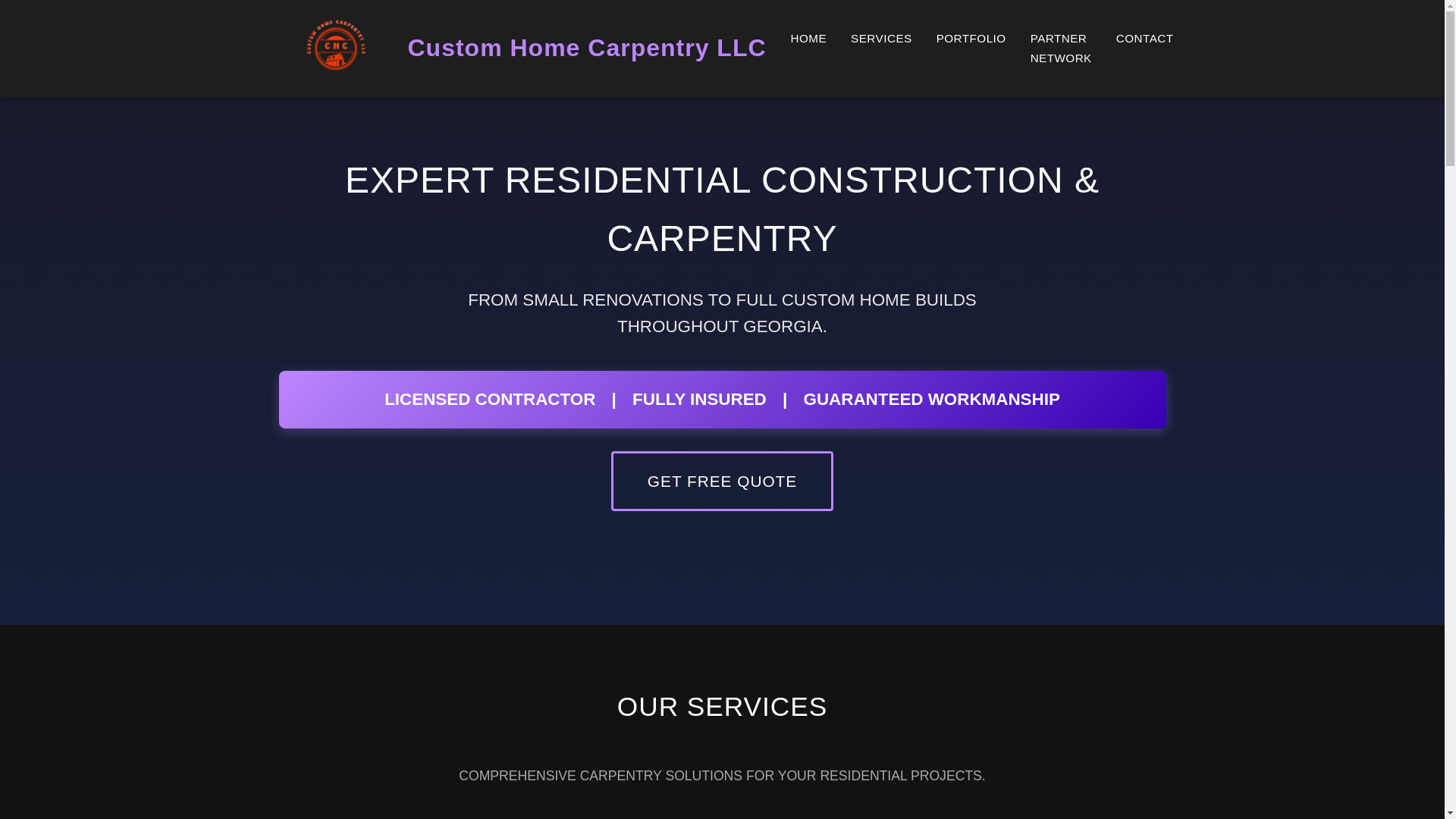 website screenshot of https://chcresidential.com/