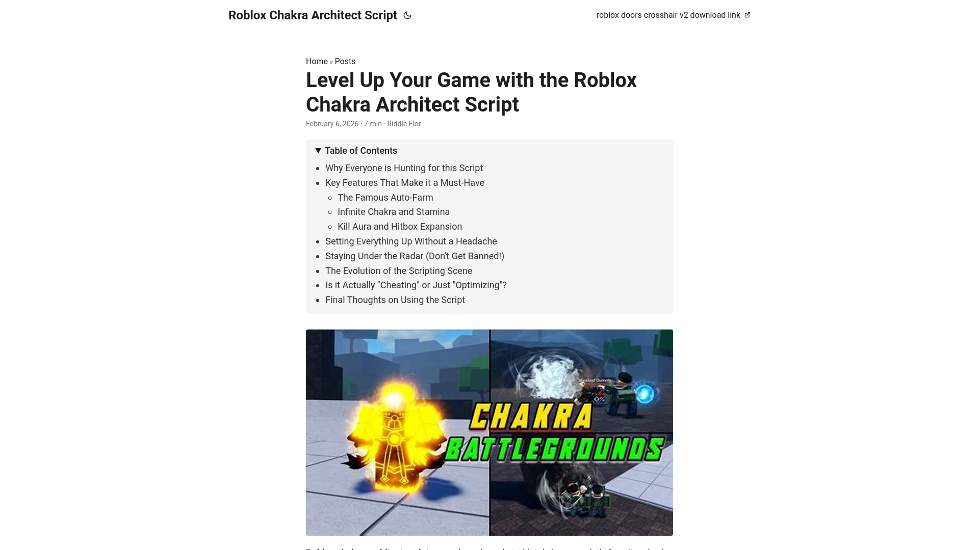 website screenshot of https://robloxchakraarchitectscript.pages.dev/