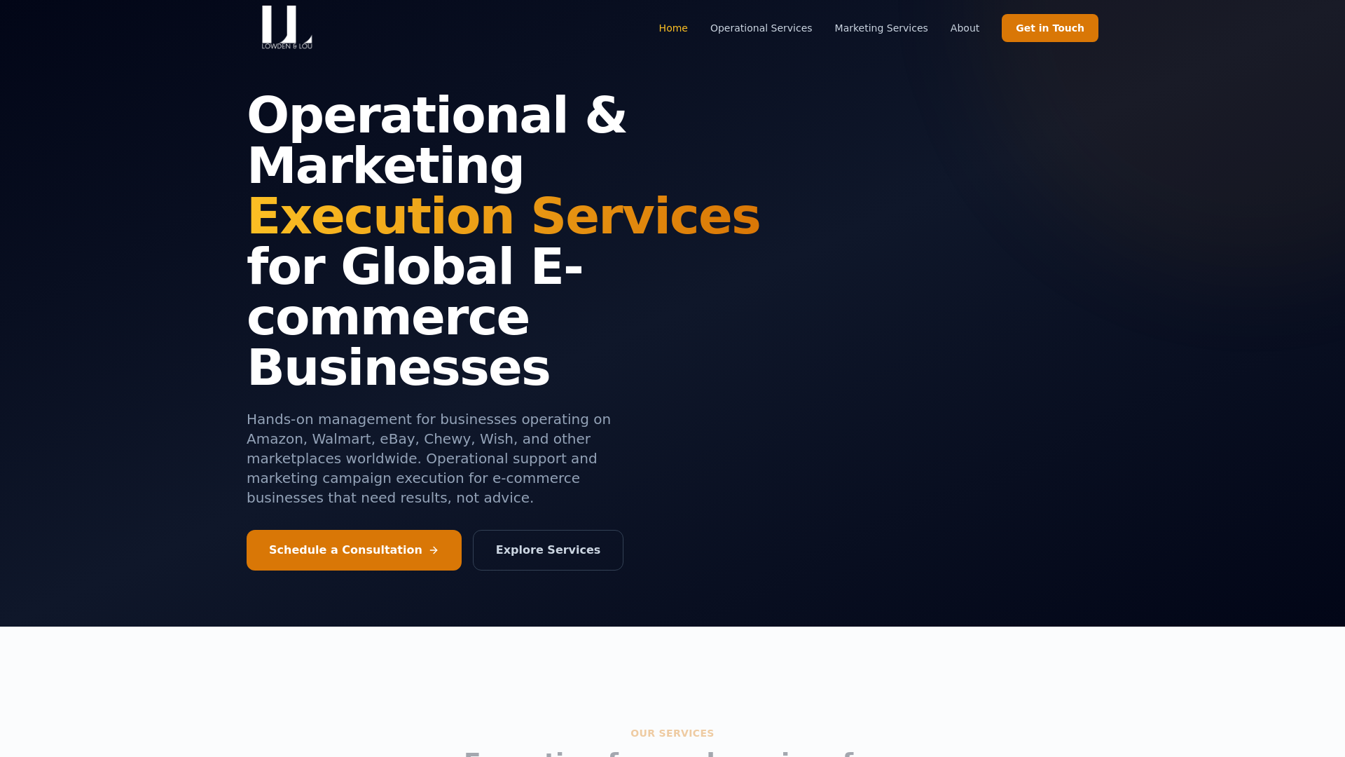 website screenshot of https://lowdenandlou.com/