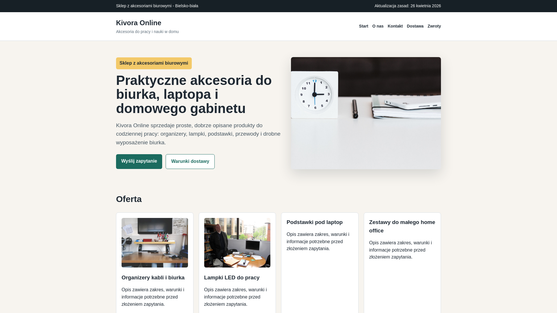 website screenshot of https://kivoraonline.online/