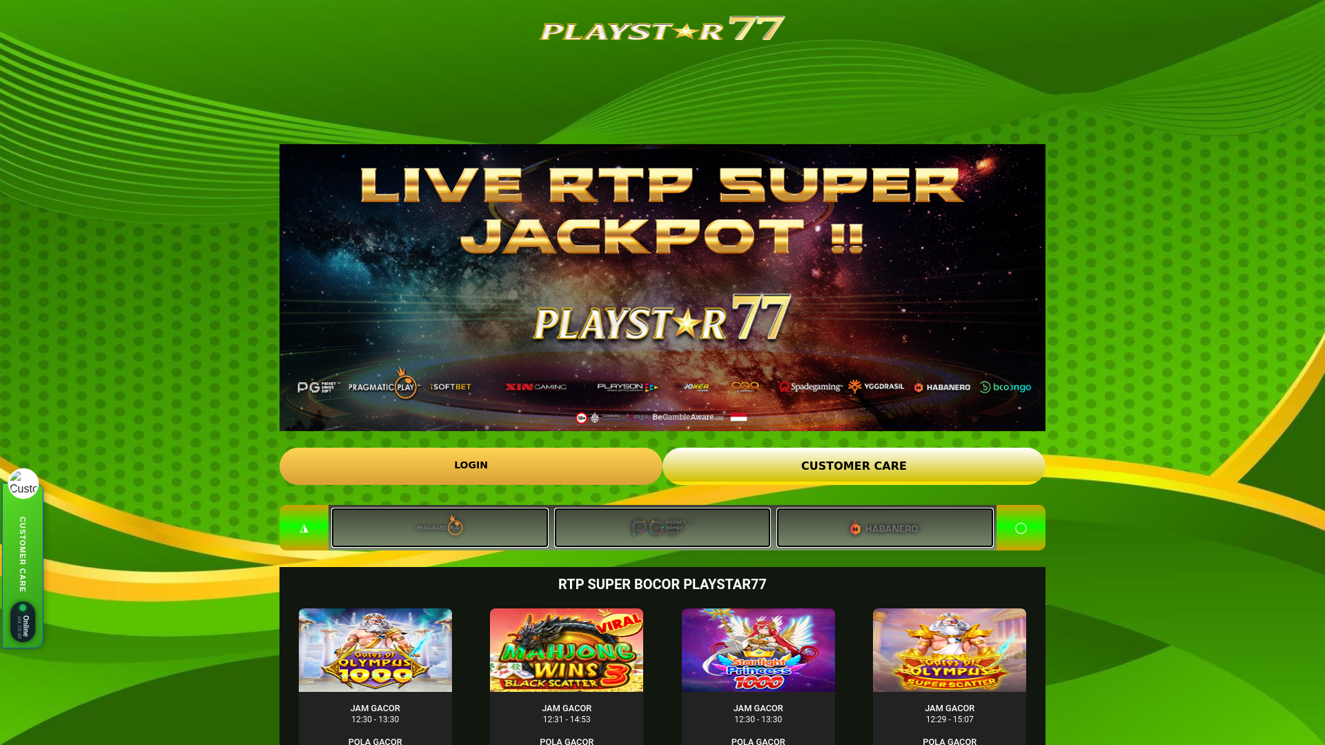 website screenshot of https://rtp-superplaystar77.app/