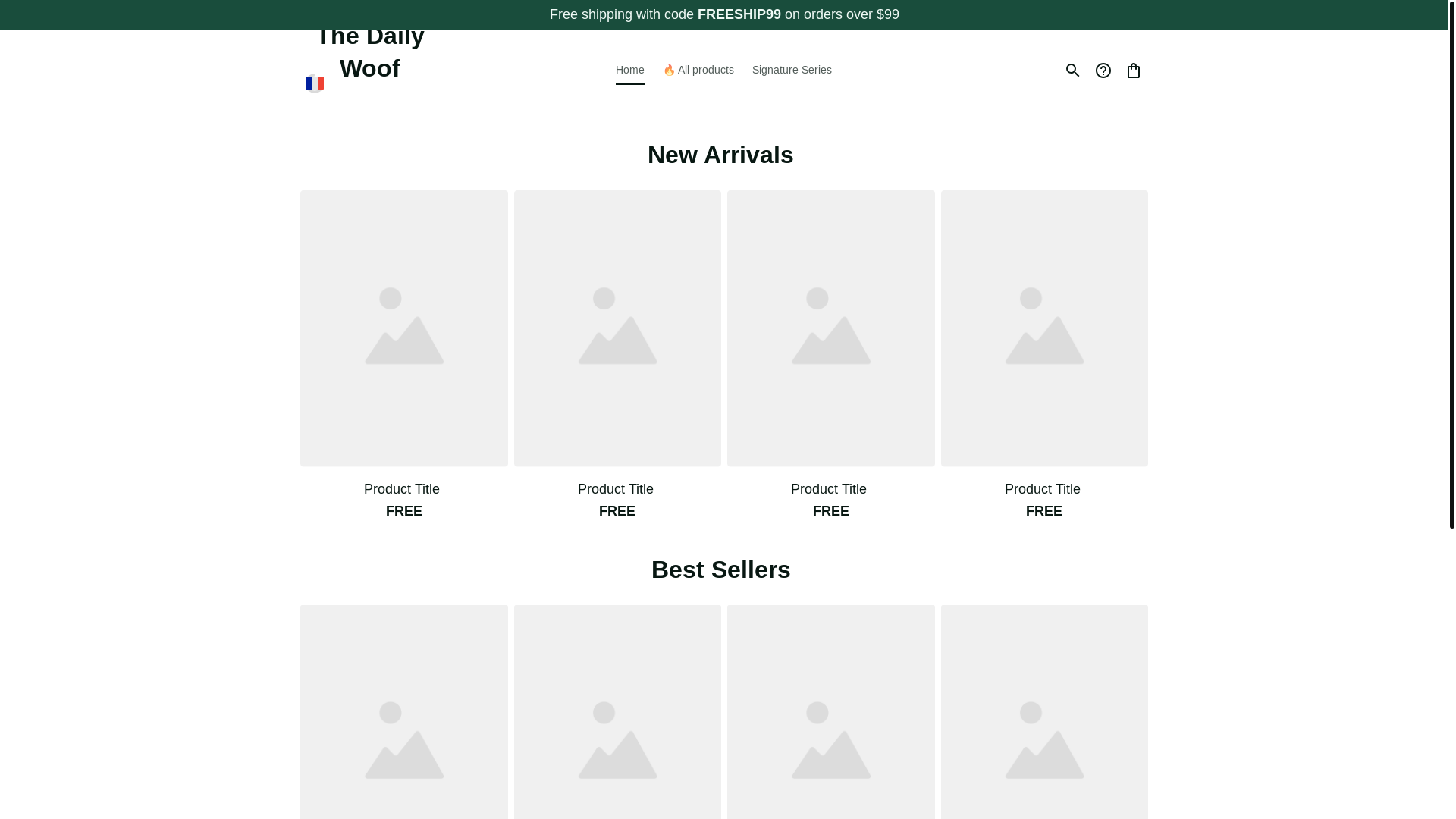 website screenshot of https://thedailywoof.net/