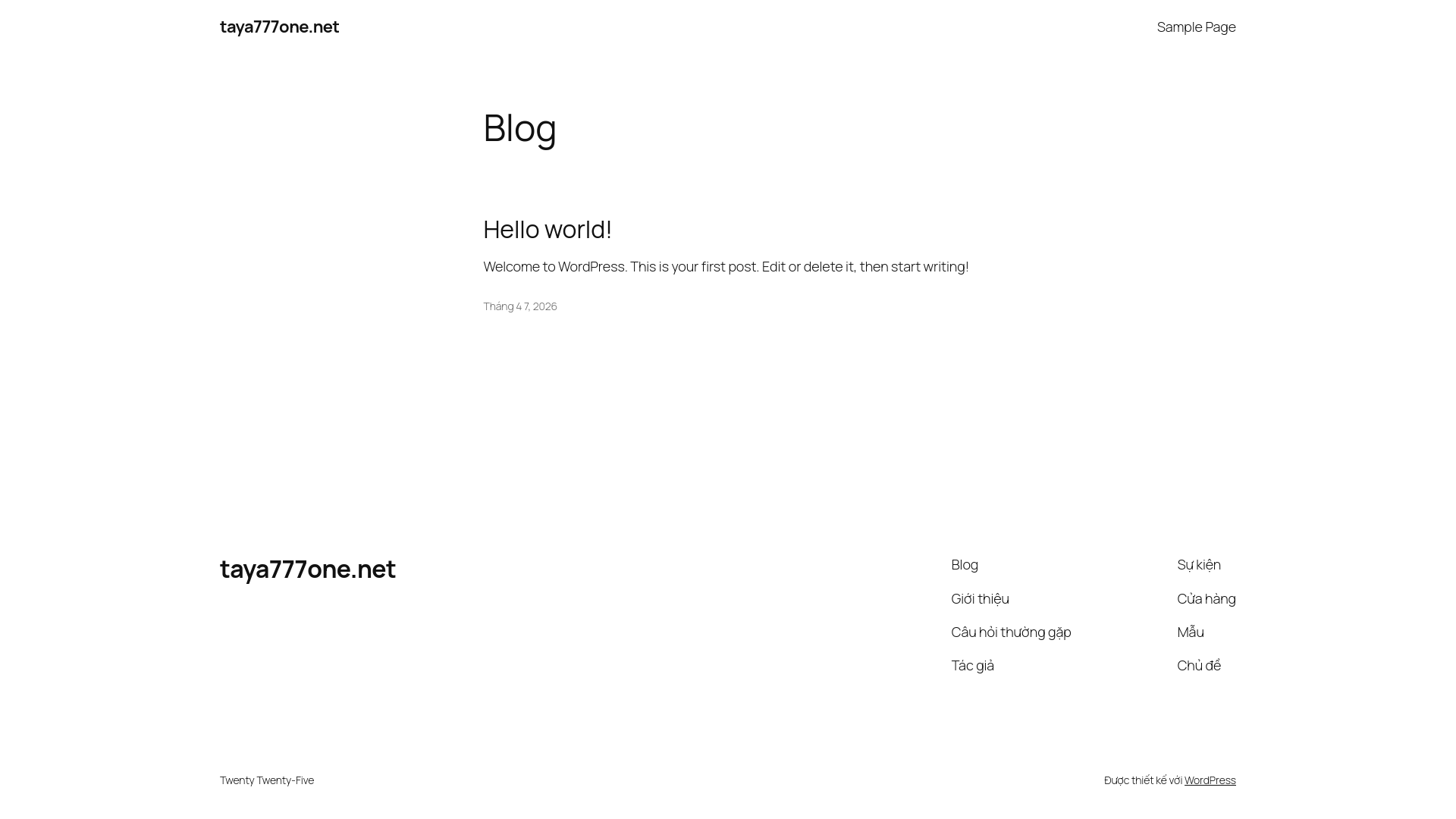 website screenshot of https://taya777one.net/