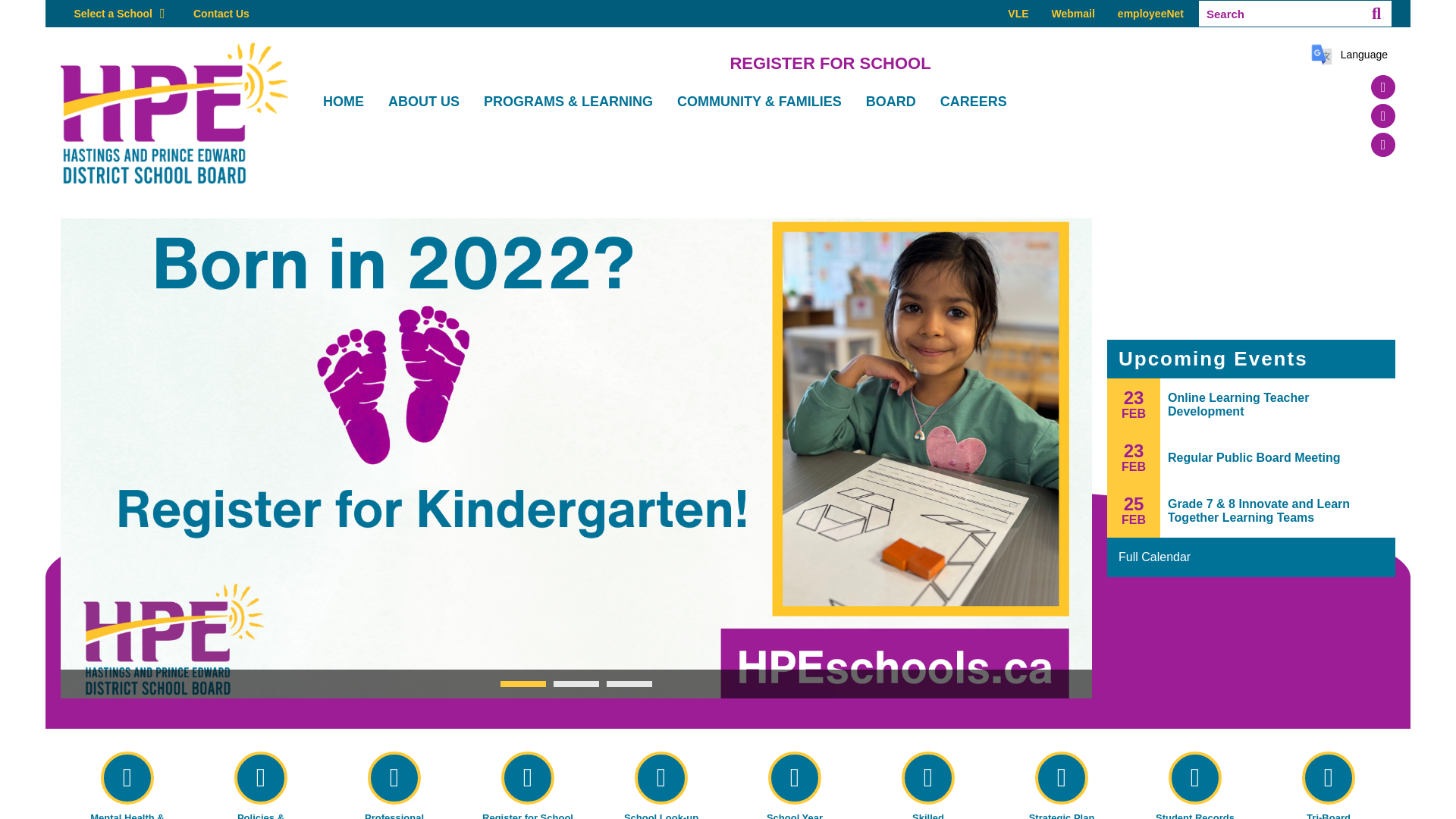 website screenshot of https://hpeschools.com/