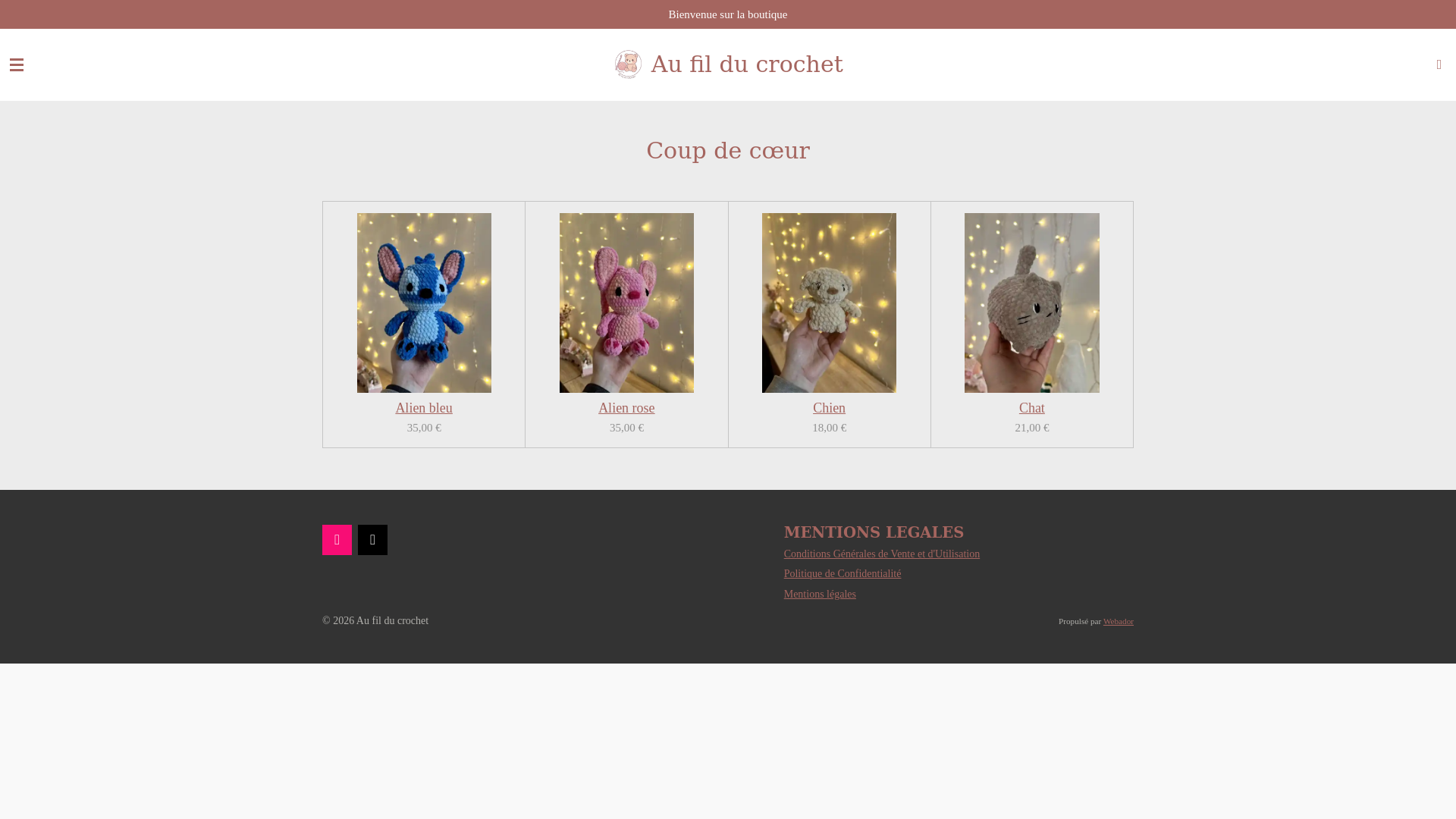 website screenshot of https://aufilducrochet.fr