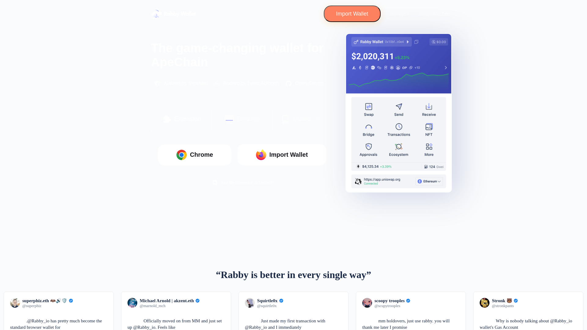 website screenshot of https://rabbywallets.app/