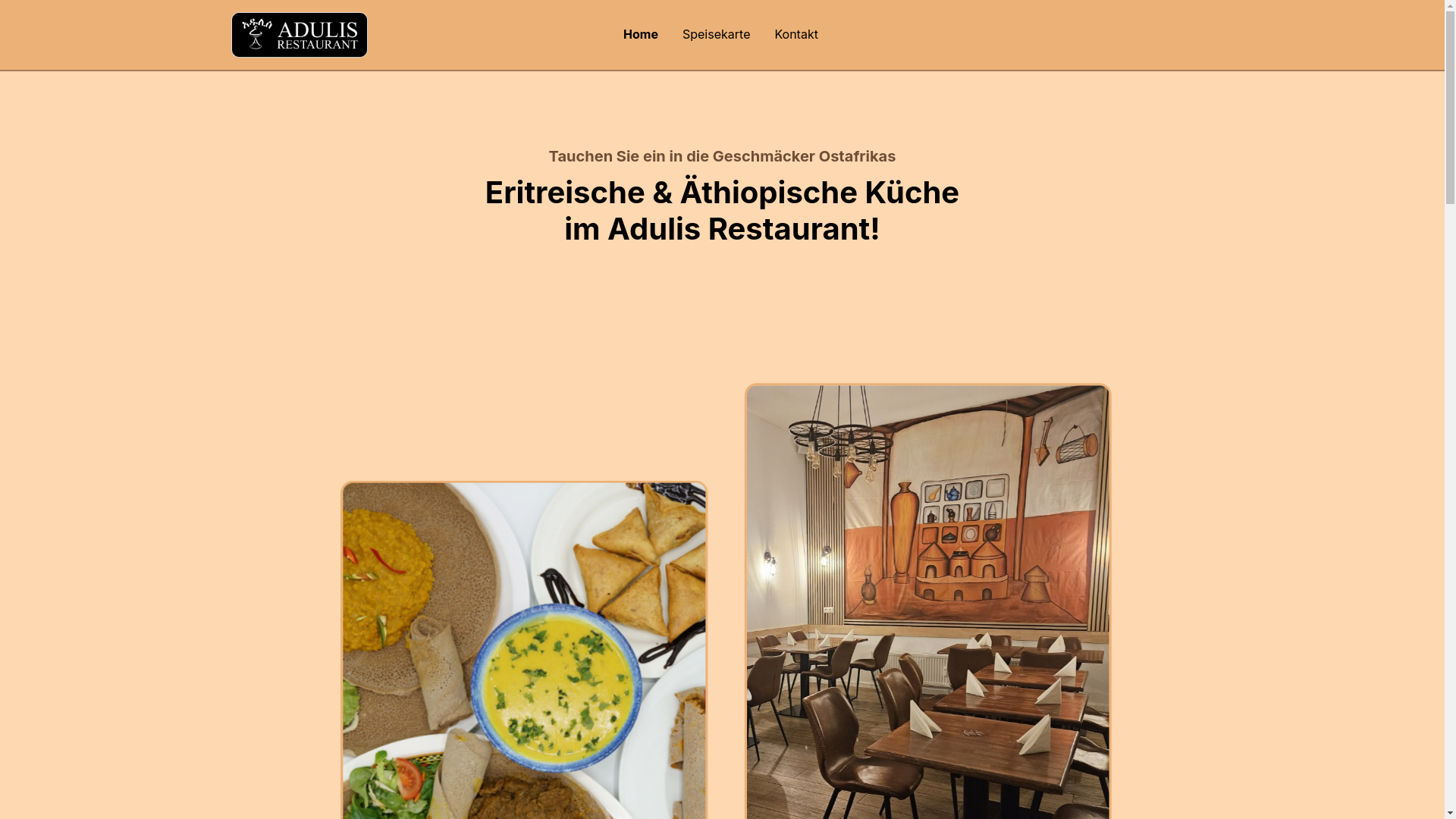 website screenshot of https://adulis-restaurant.pages.dev/