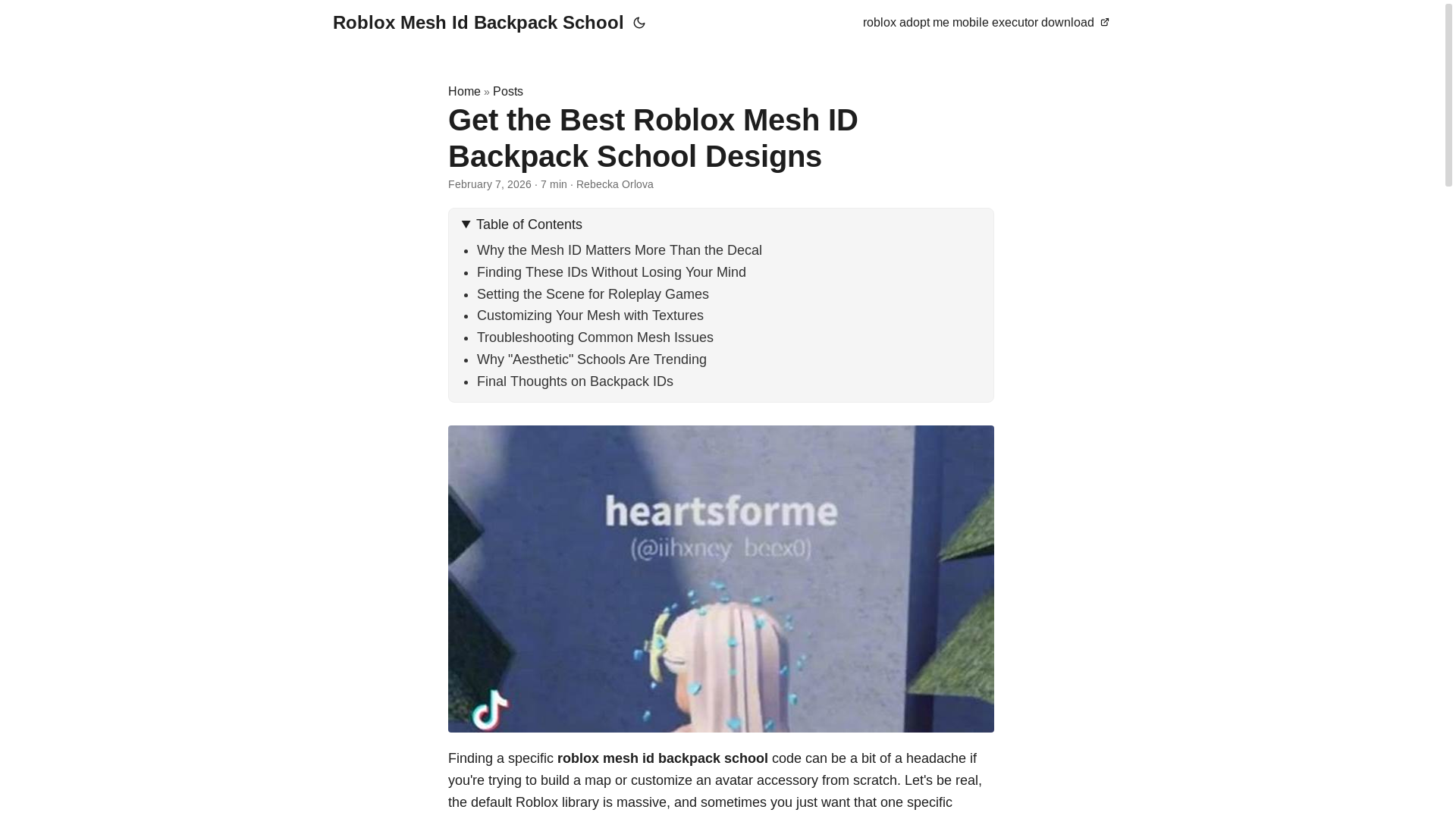 website screenshot of https://roblox-mesh-id-backpack-school.pages.dev/