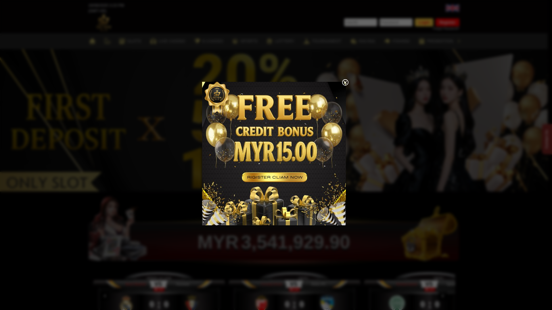 website screenshot of https://seven7win.net/