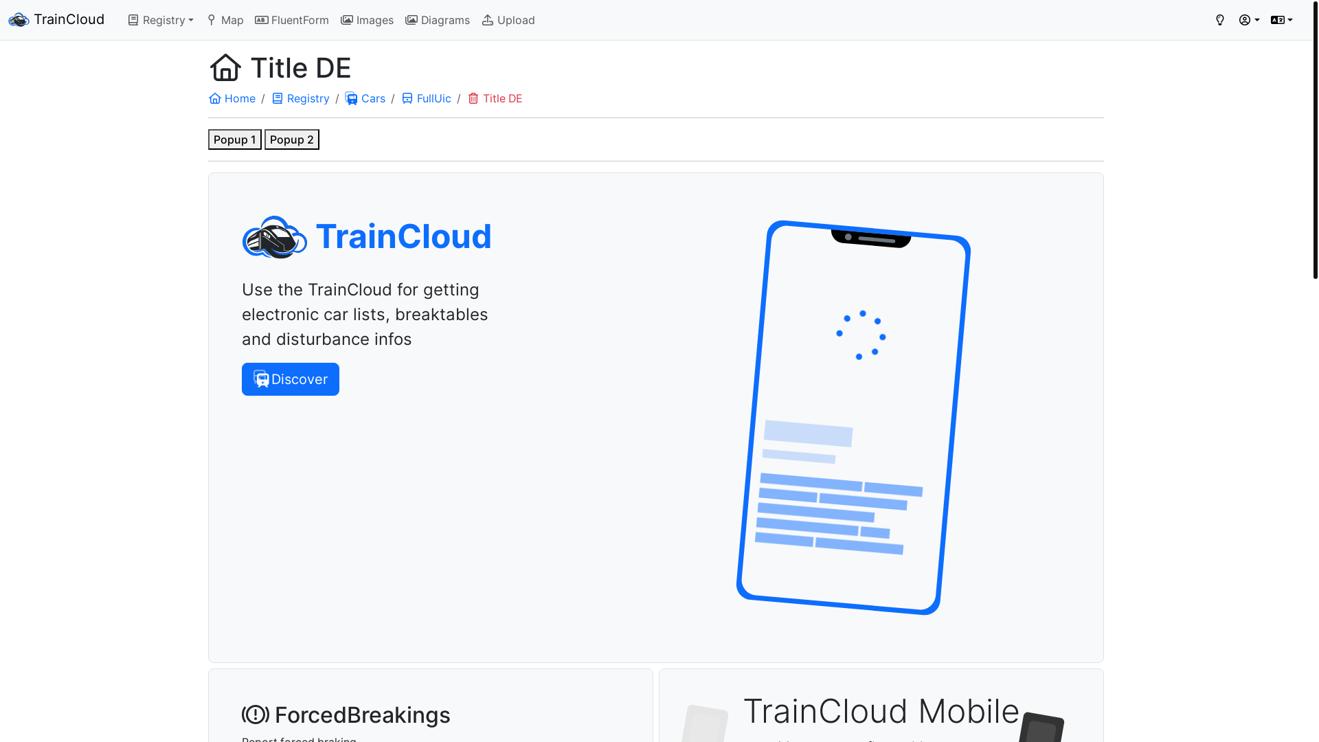 website screenshot of https://traincloud-application-components.pages.dev/