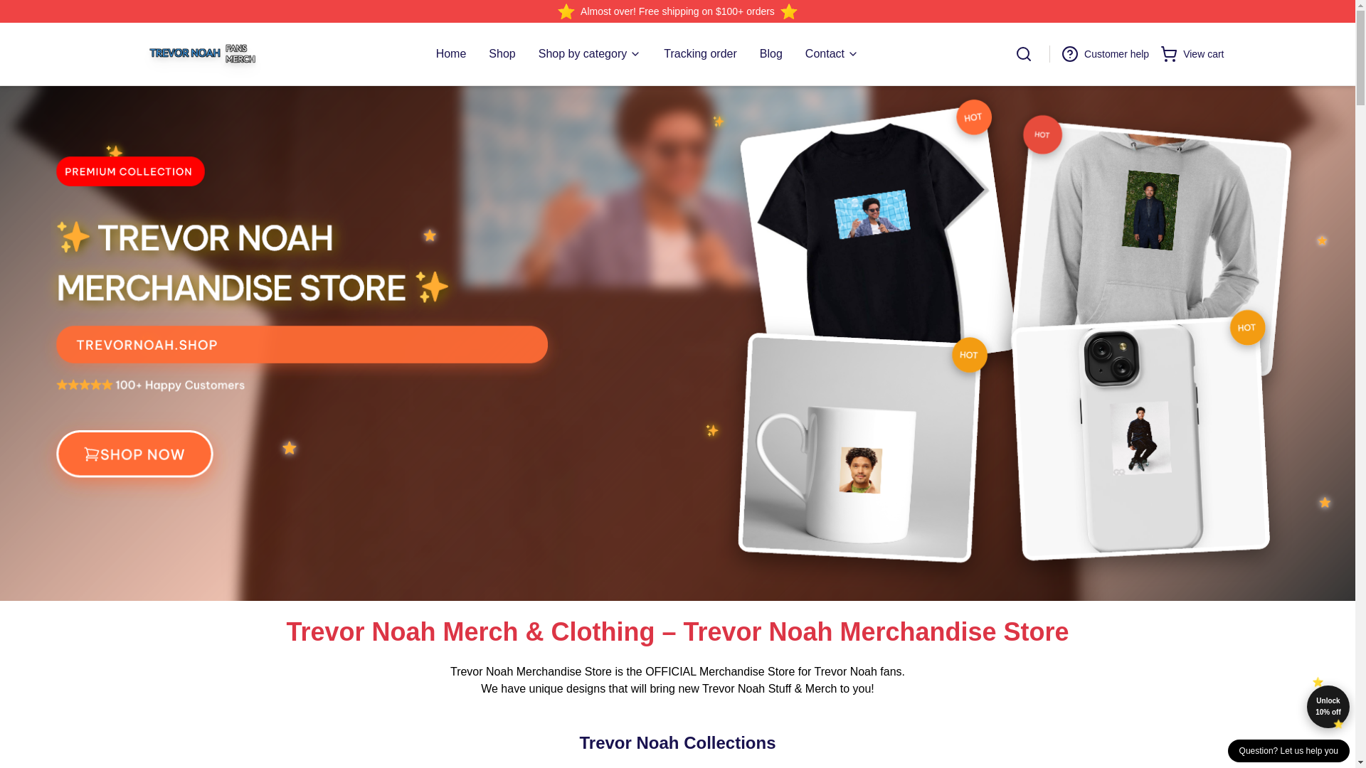website screenshot of https://trevornoah.shop/