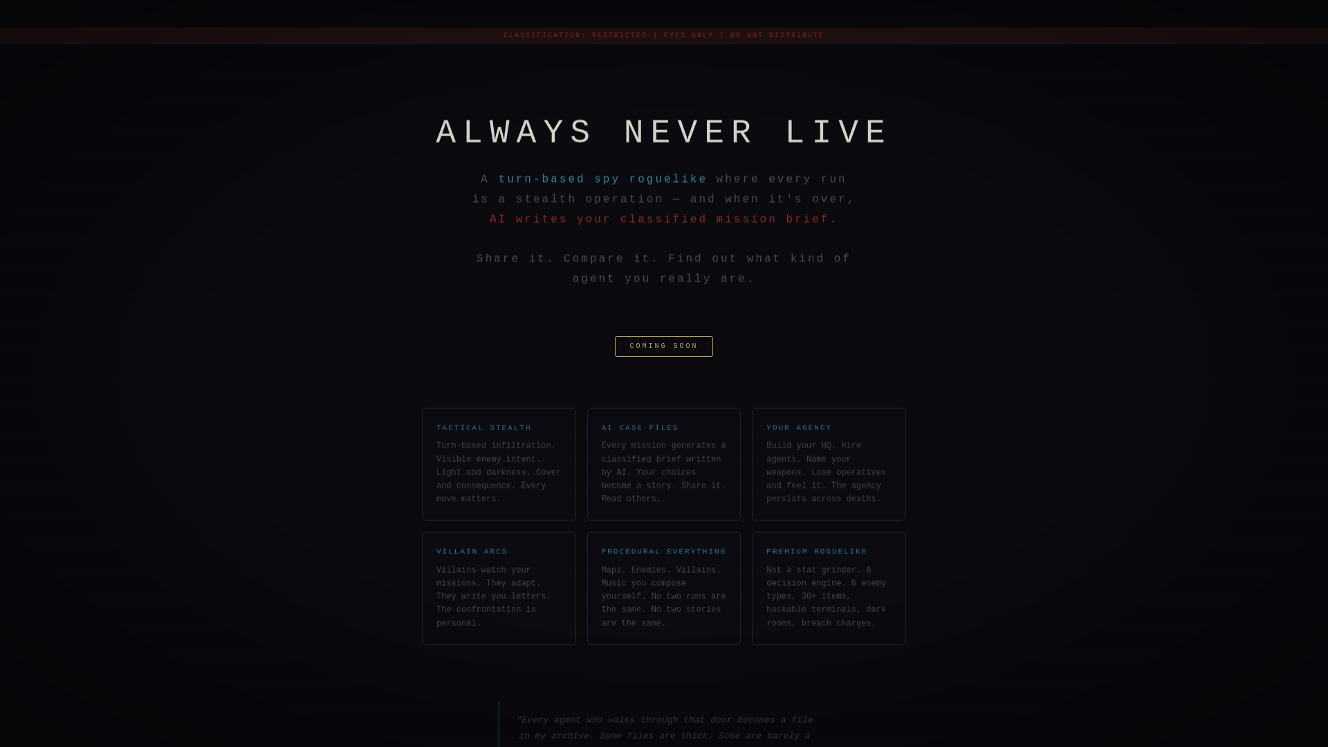 website screenshot of https://alwaysneverlive.pages.dev/