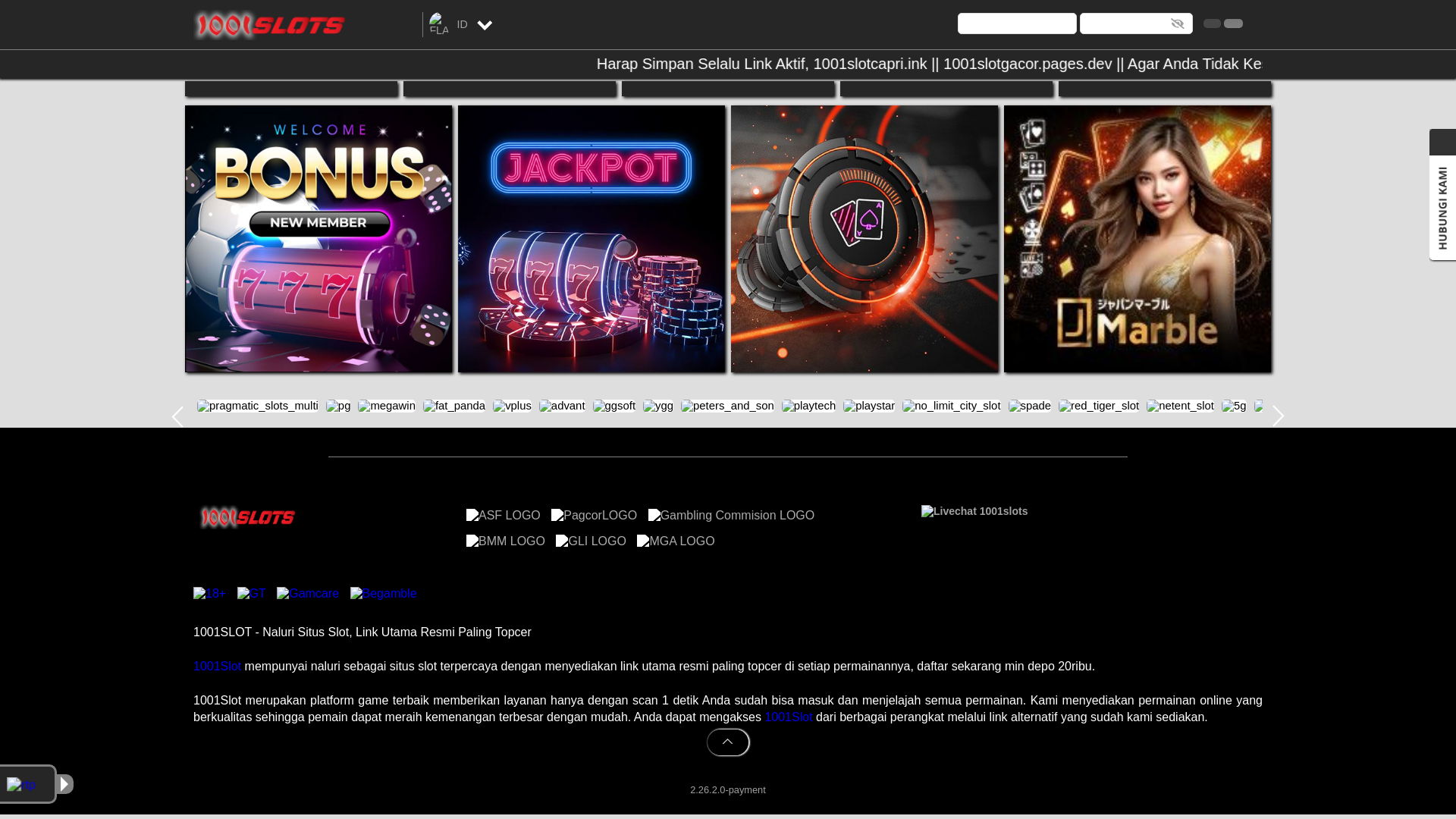 website screenshot of https://1001slotpay.lol/