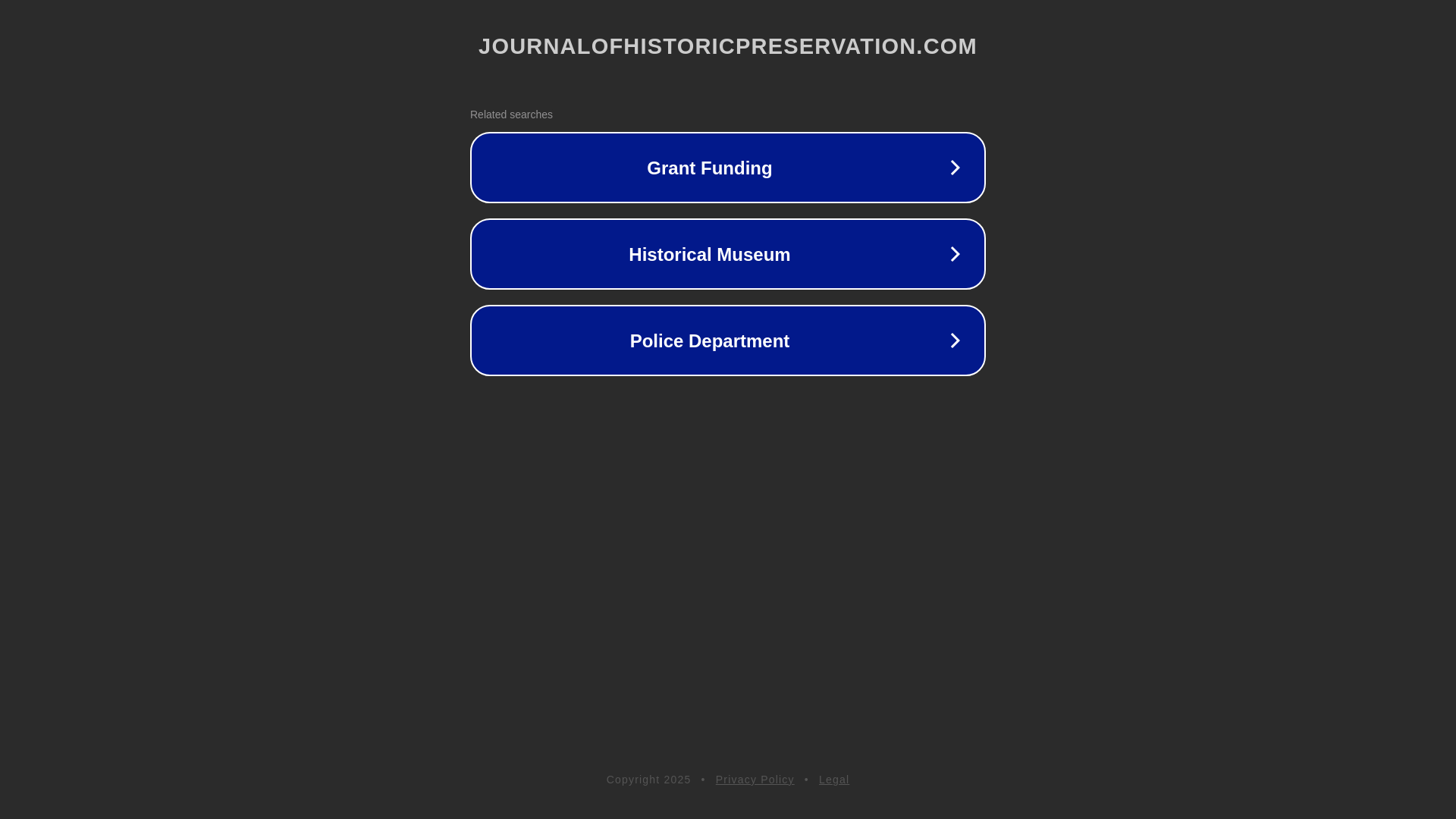 website screenshot of https://journalofhistoricpreservation.com/