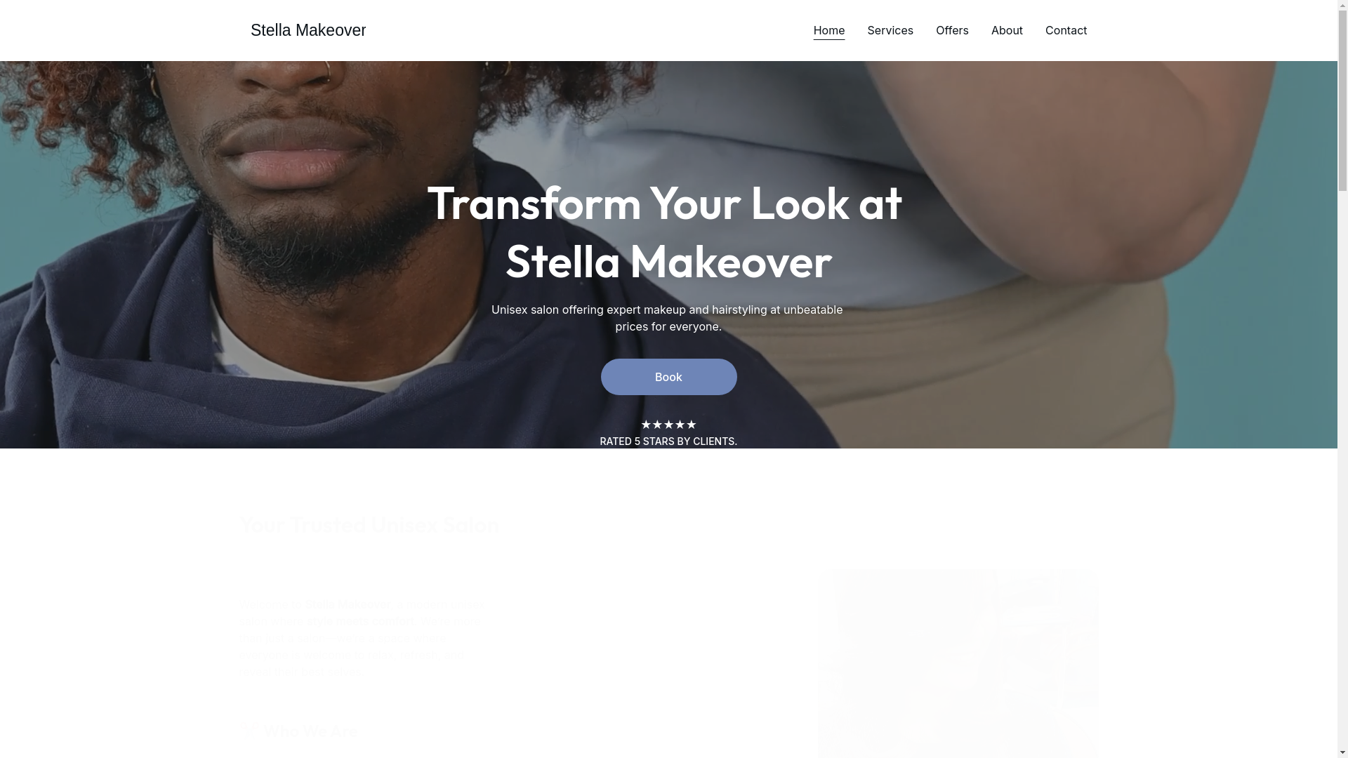 website screenshot of https://stellamakeover.in/