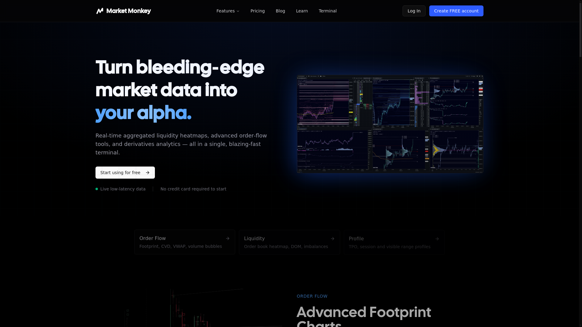 website screenshot of https://marketmonkeyterminal.com/