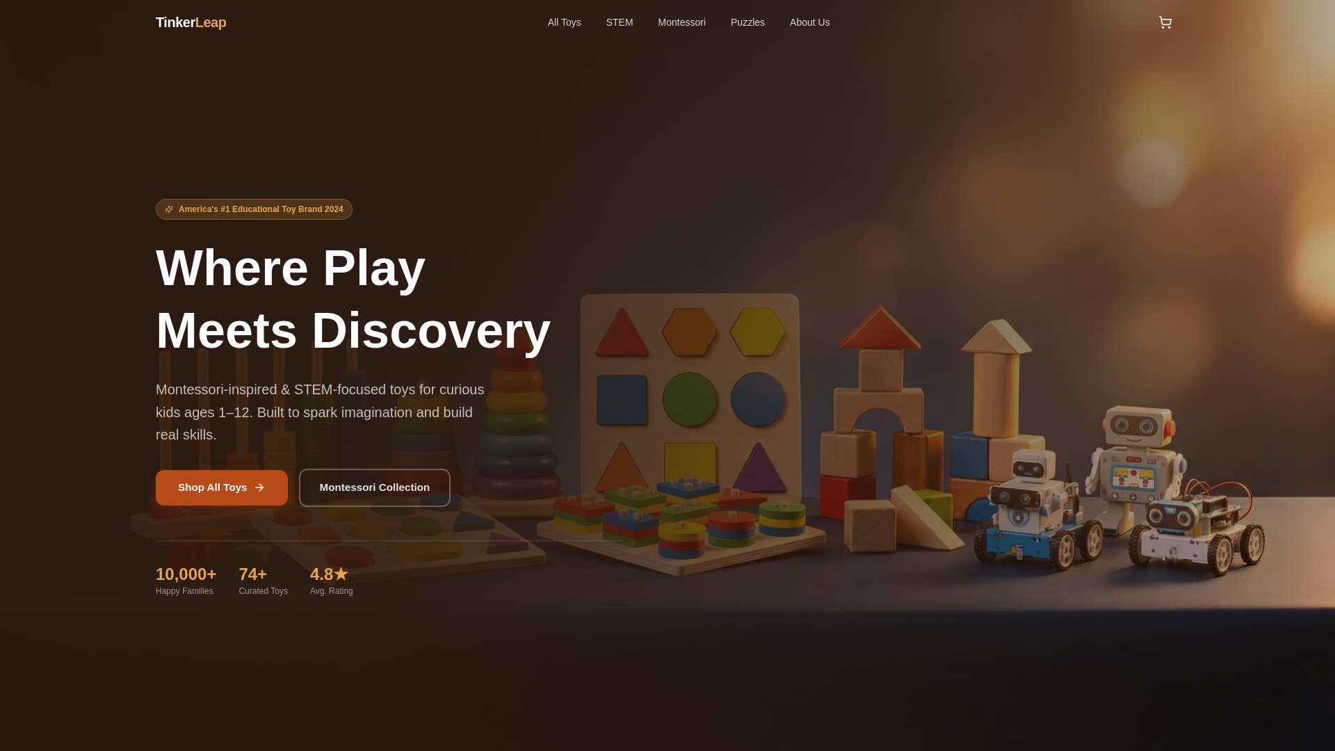 website screenshot of https://tinkerleap.com/