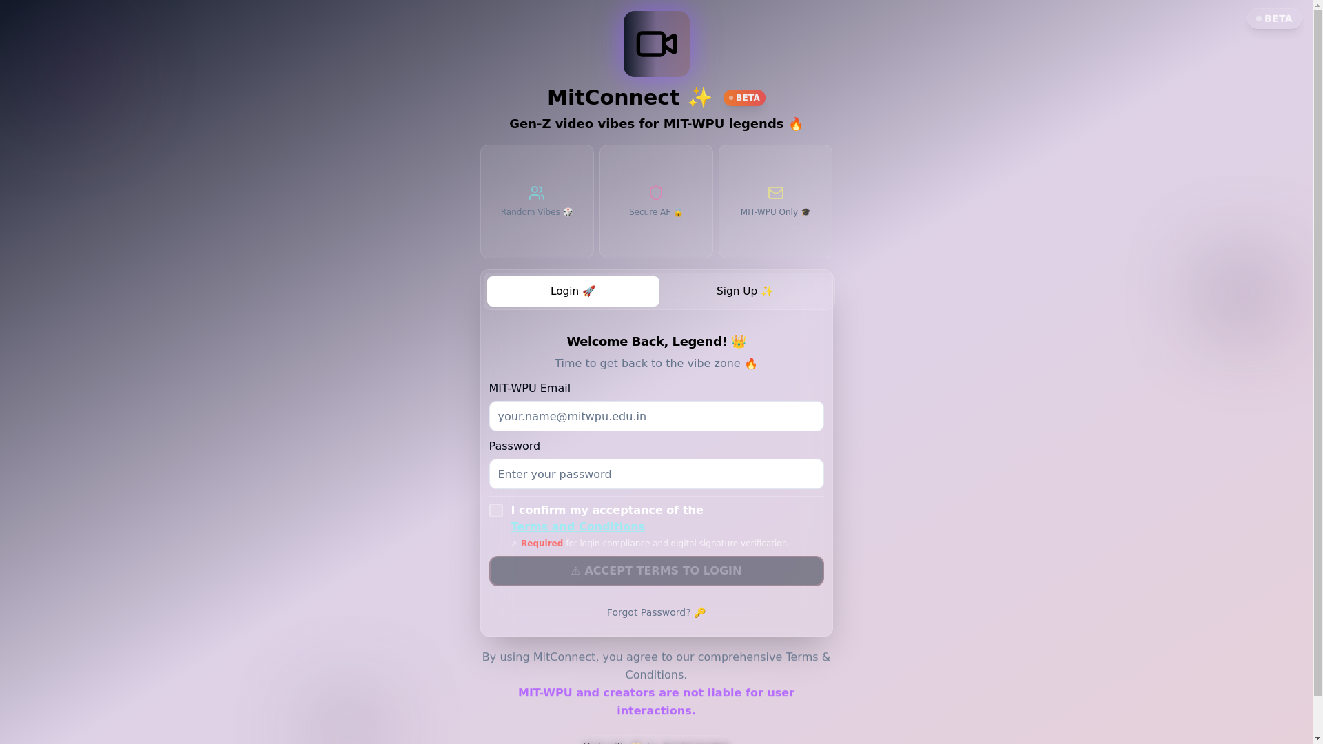 website screenshot of https://mitconnect.in/