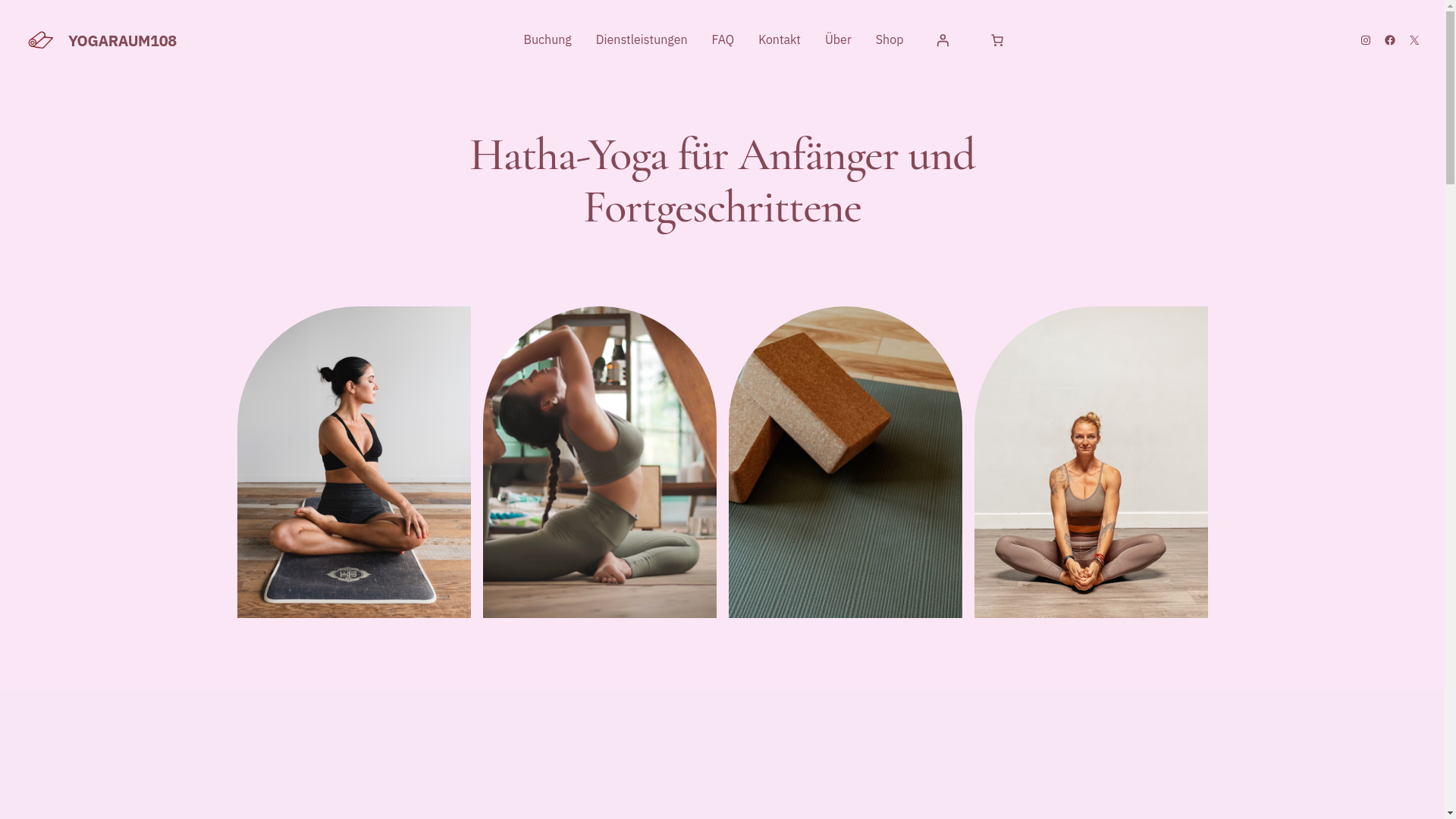 website screenshot of https://yogaraum108.de/