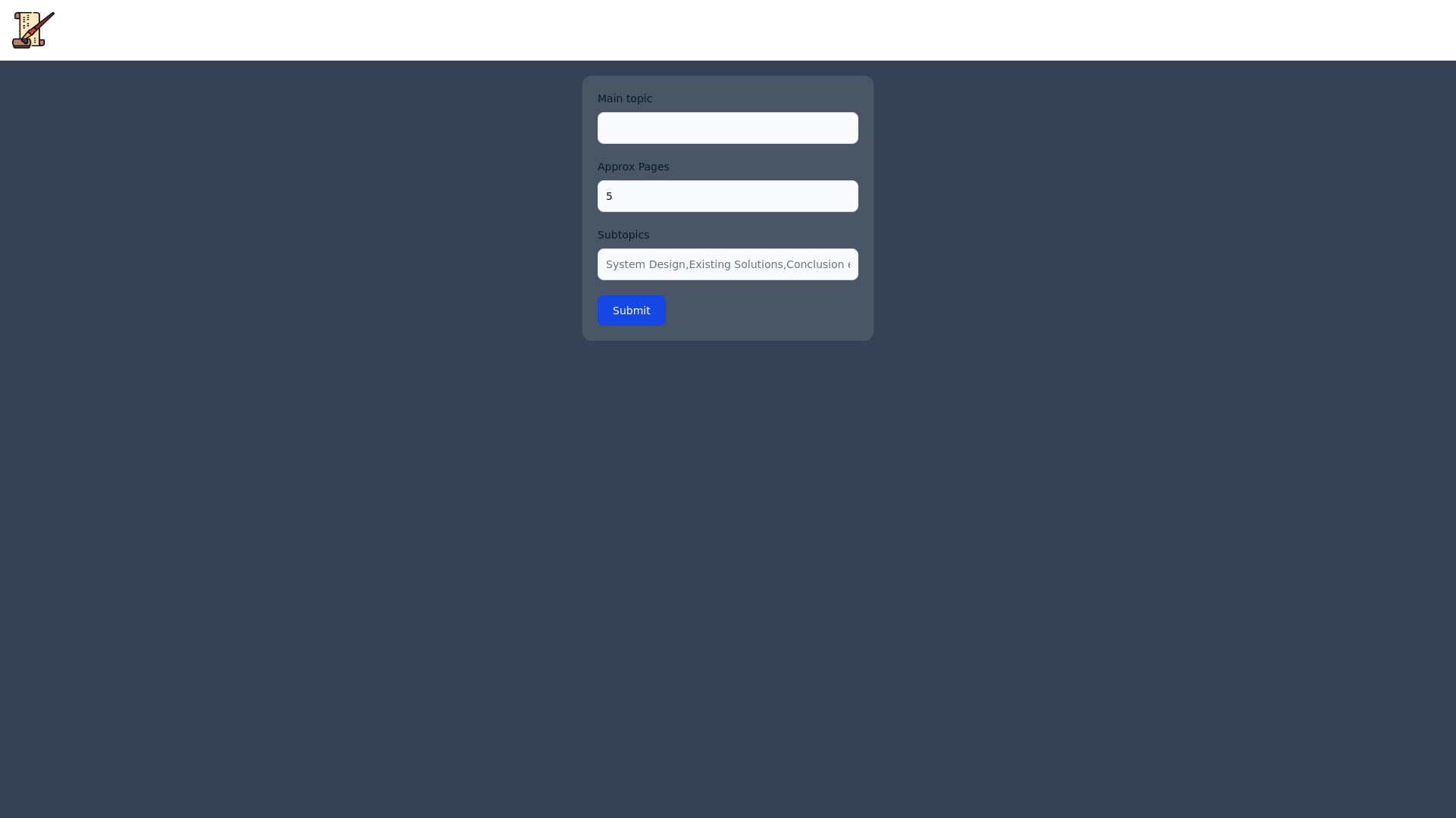 website screenshot of https://reportgenmk1frontend.pages.dev/