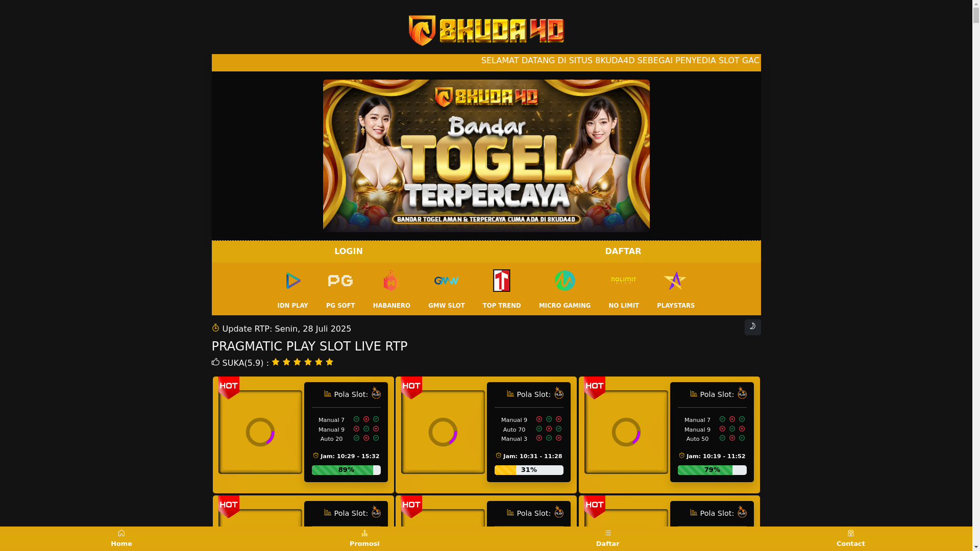 website screenshot of https://rtpkudamakmur.vip/