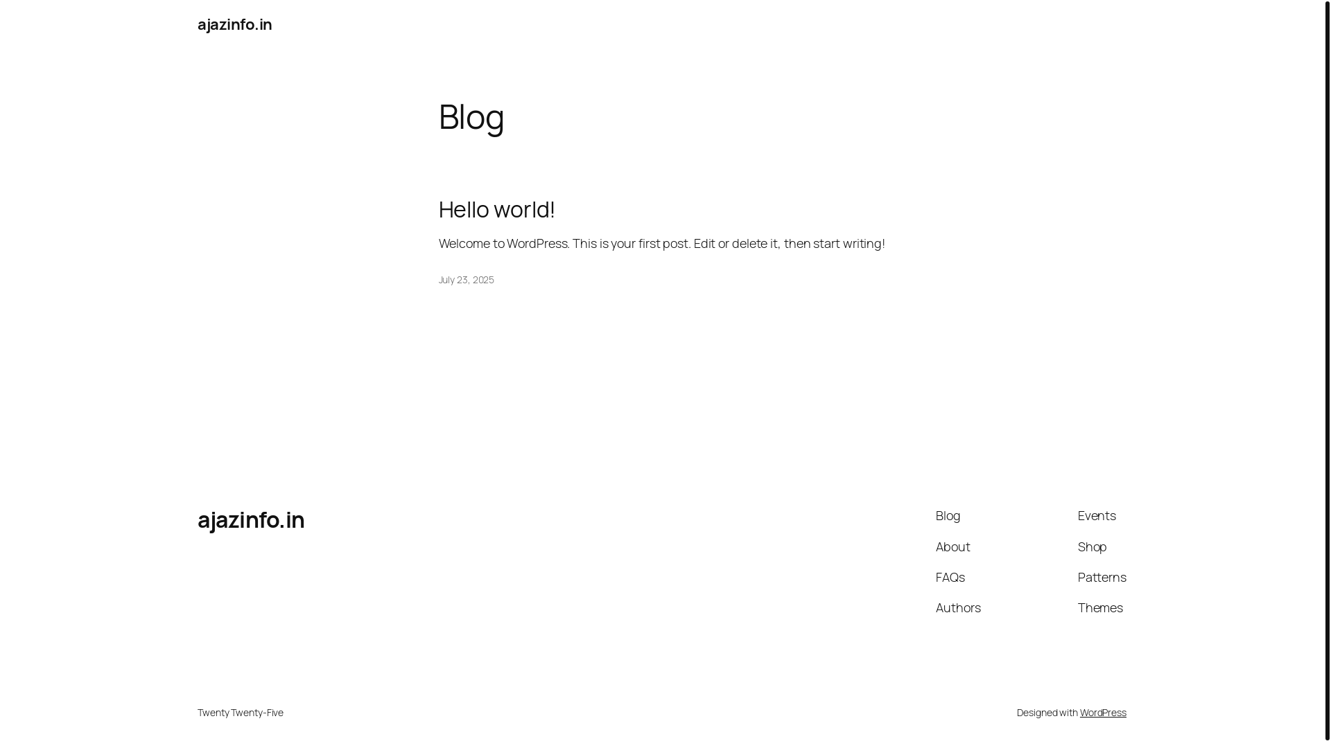 website screenshot of https://ajazinfo.in/