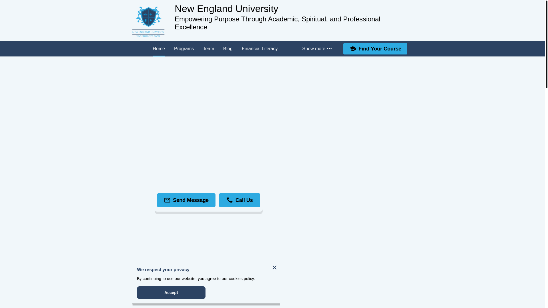 website screenshot of https://newenglanduniversity.us/
