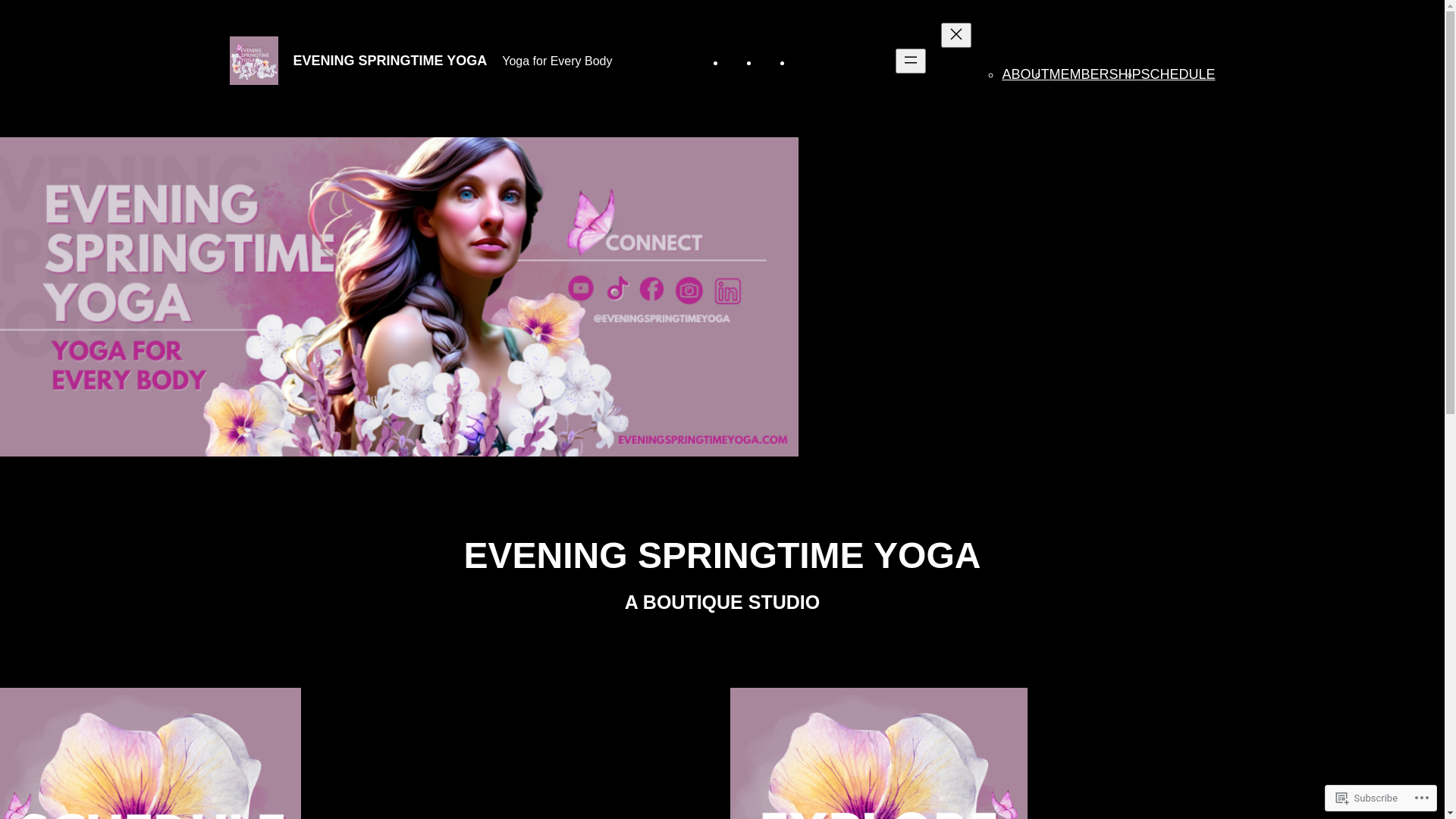 website screenshot of https://eveningspringtimeyoga.com/